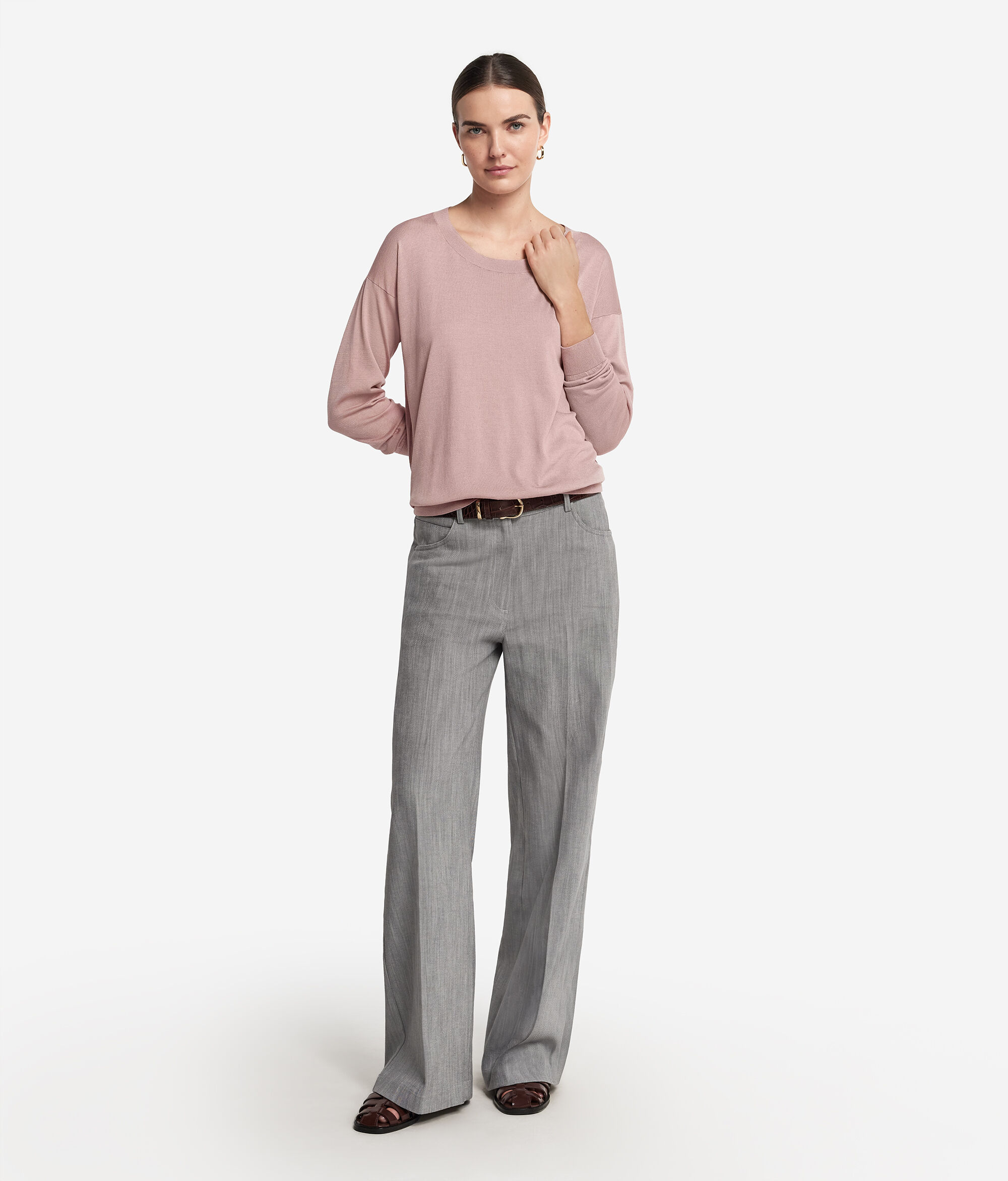 Silk and Cotton Crewneck Sweater