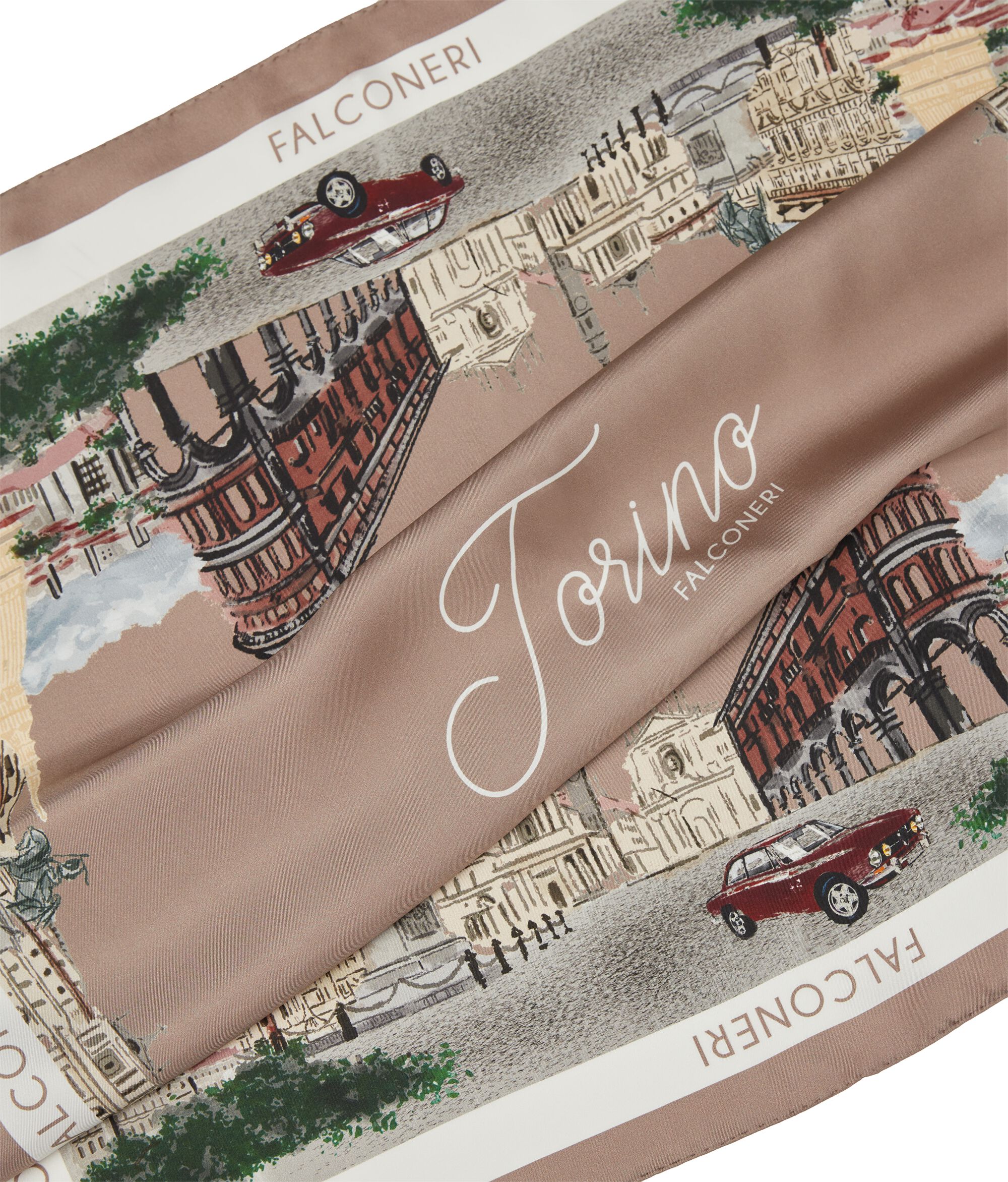 Foulard en soie à motif ville