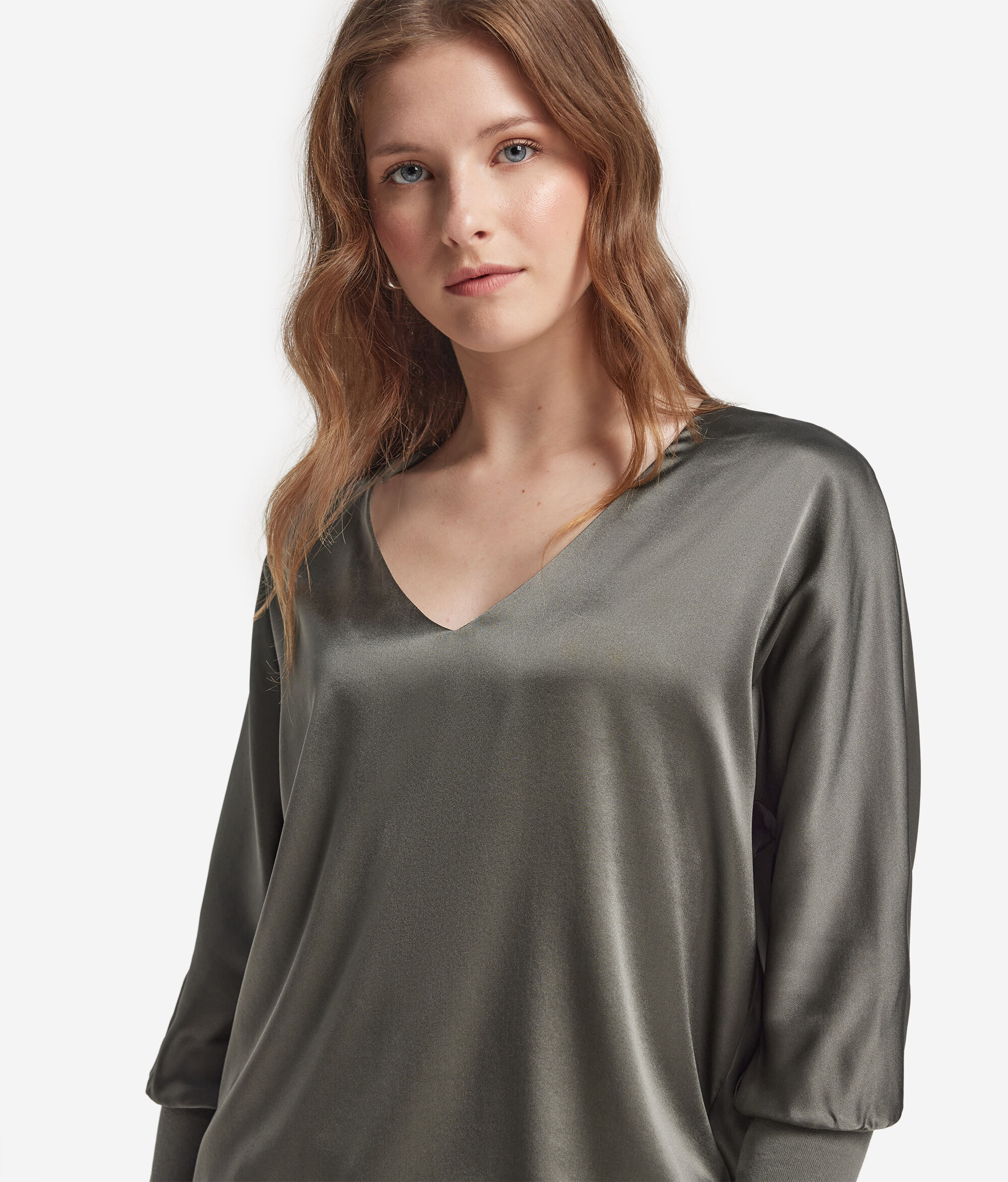 Blusa Scollo a V in Seta