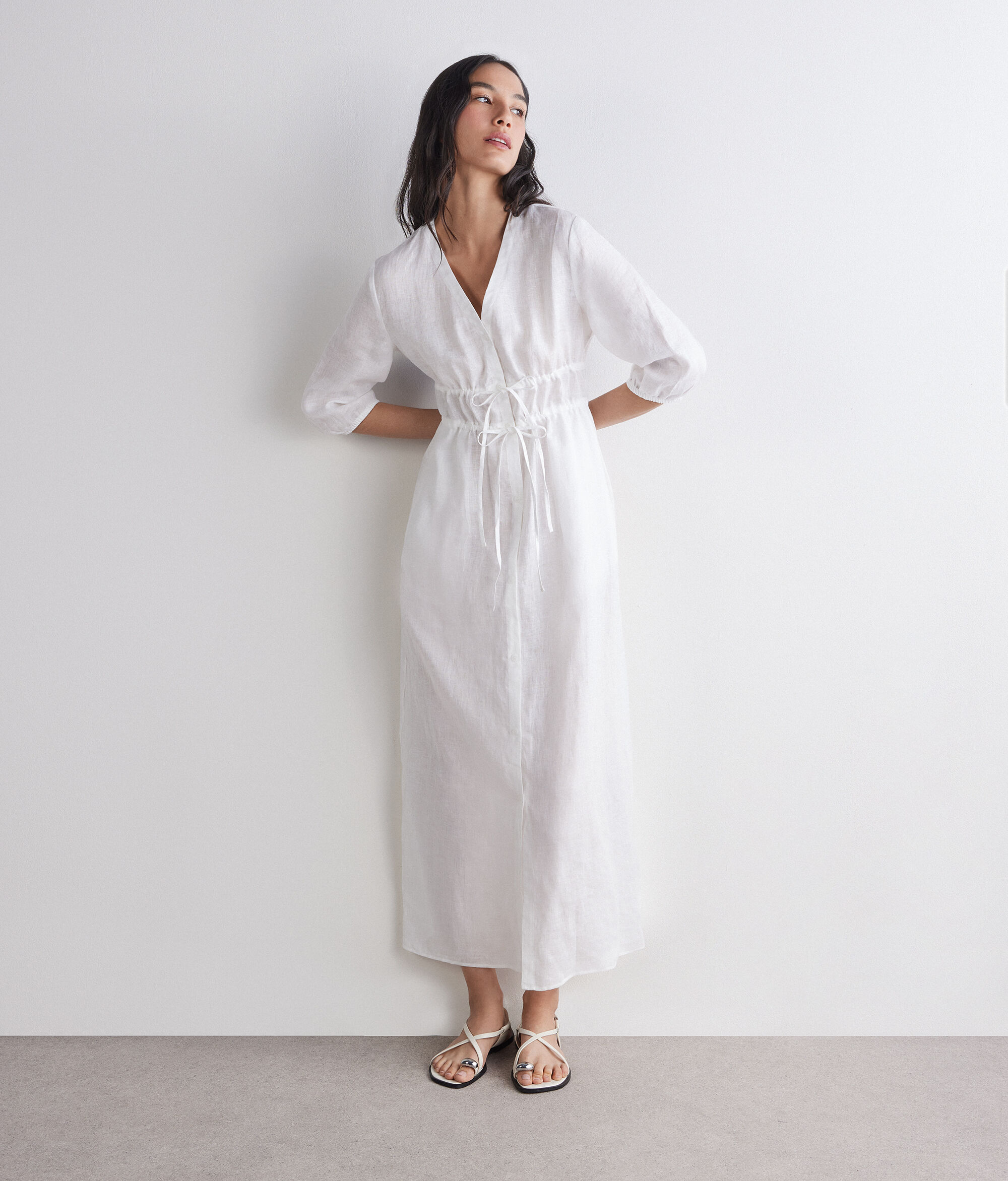 Leinenkleid mit Schnürung