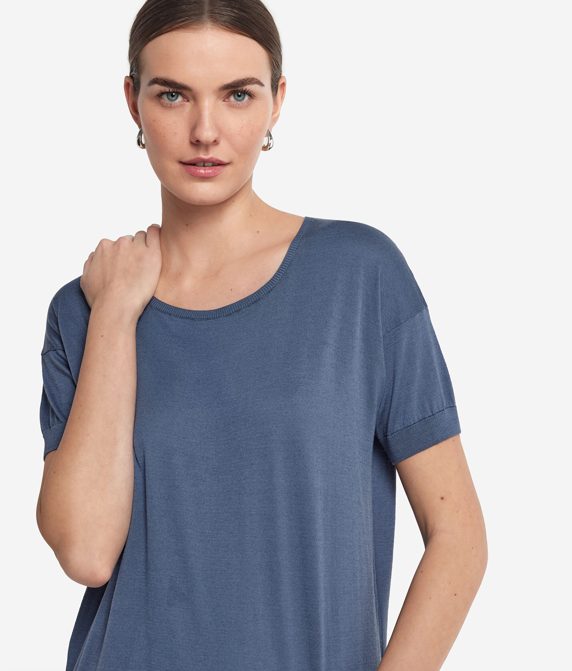 Maglia Girocollo in Seta e Cotone