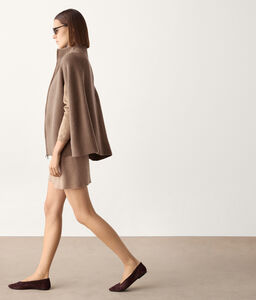 Cappa a coste in puro cashmere - NUDE