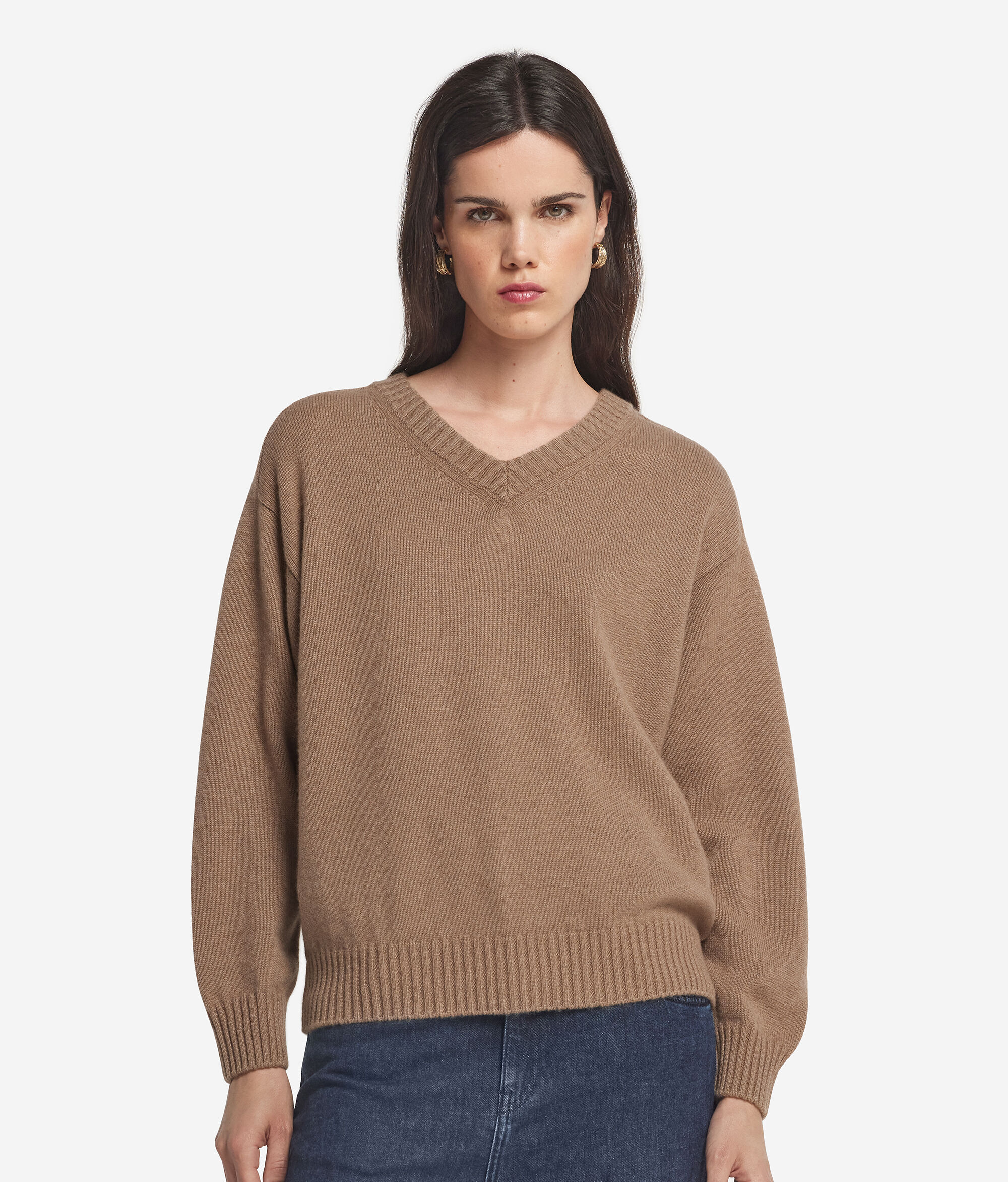 Ultrasoft Cashmere V-Neck Jumper with Set-In Sleeves