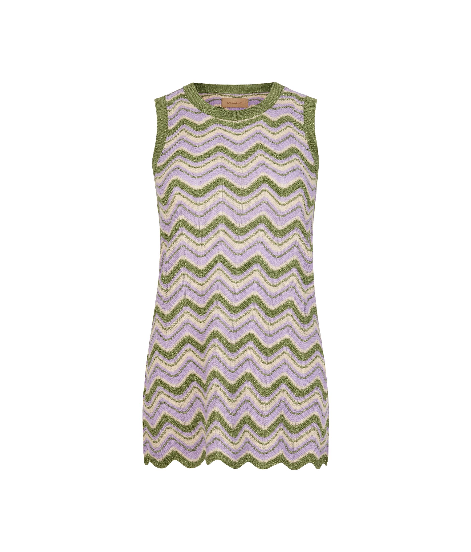 Chevron lamé tank top
