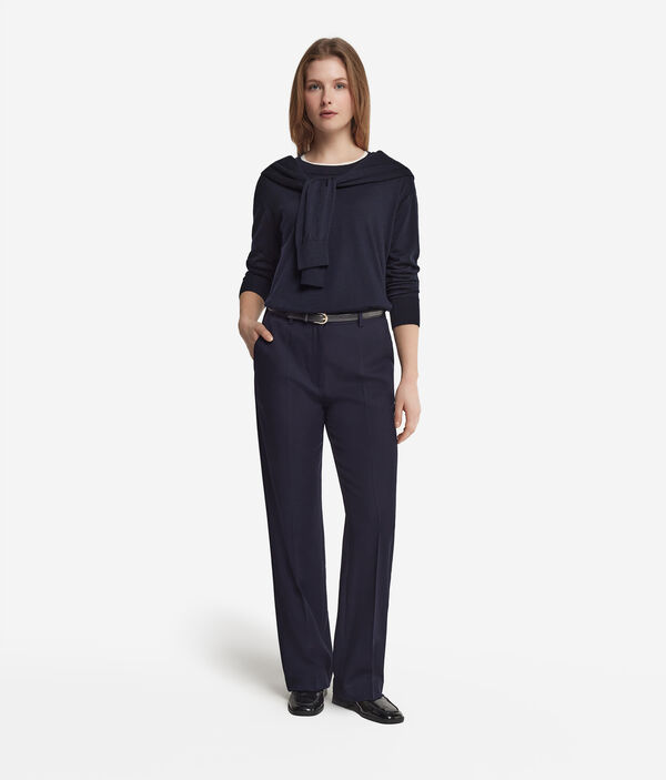 Μπλούζα με Στρογγυλή Λαιμόκοψη από Cashmere με σκισίματα