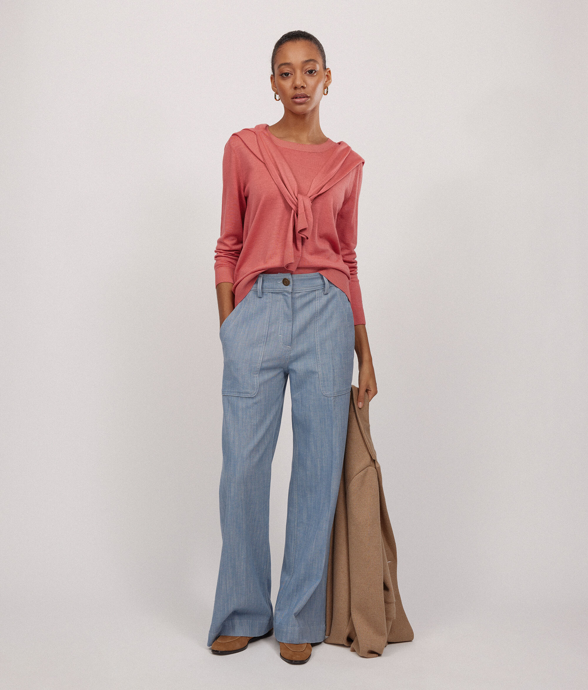 Pull femme en cachemire ultra-fin à col rond