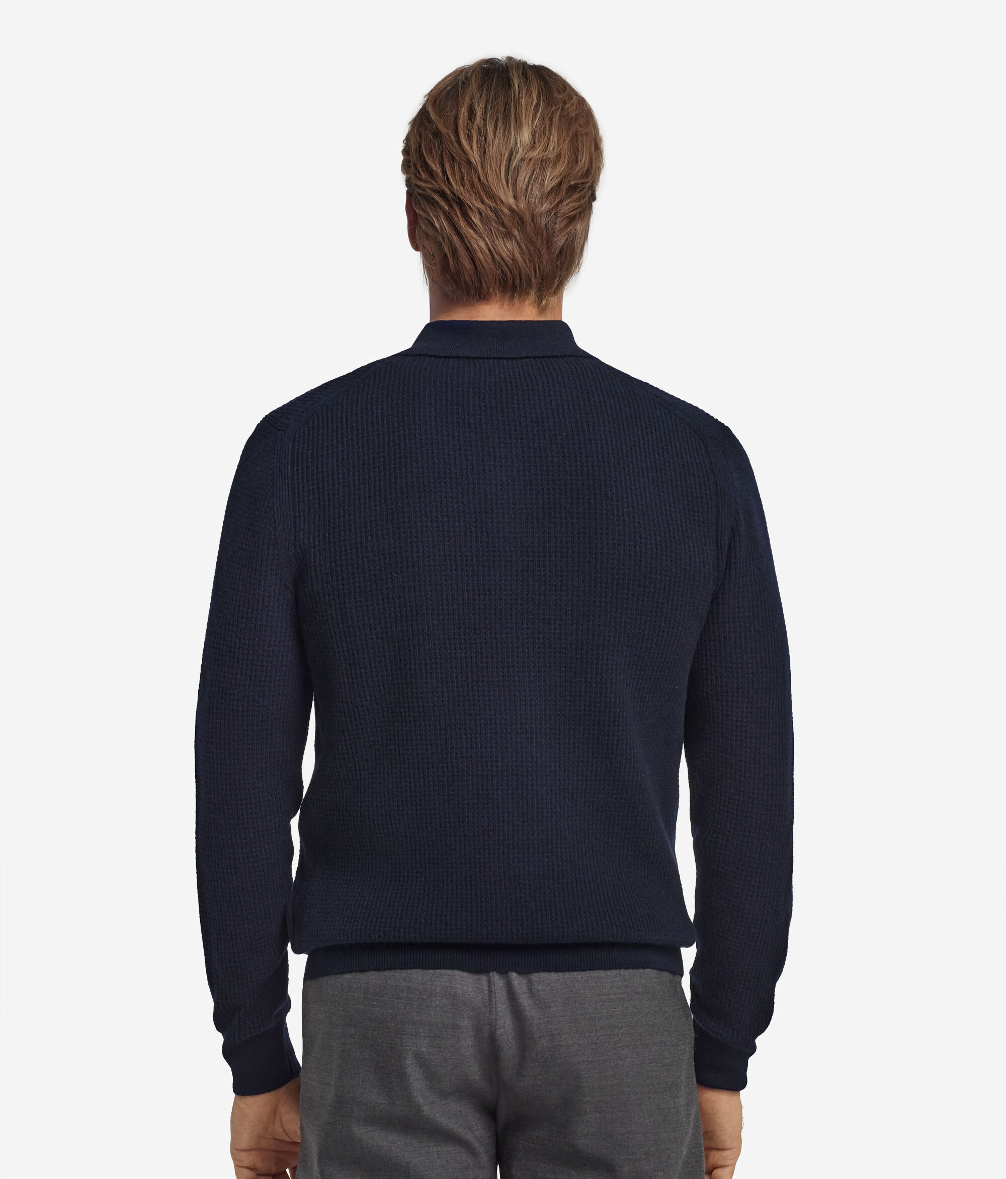 Поло вафельной вязки из ультрамягкого кашемира