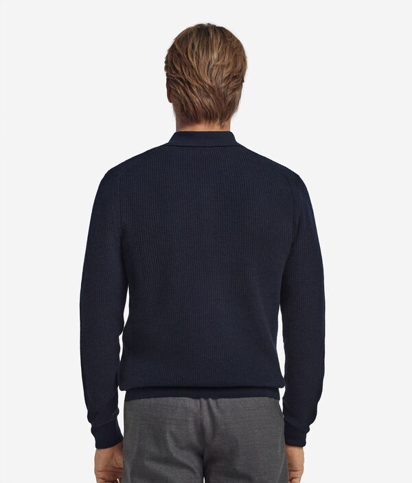 Поло вафельной вязки из ультрамягкого кашемира