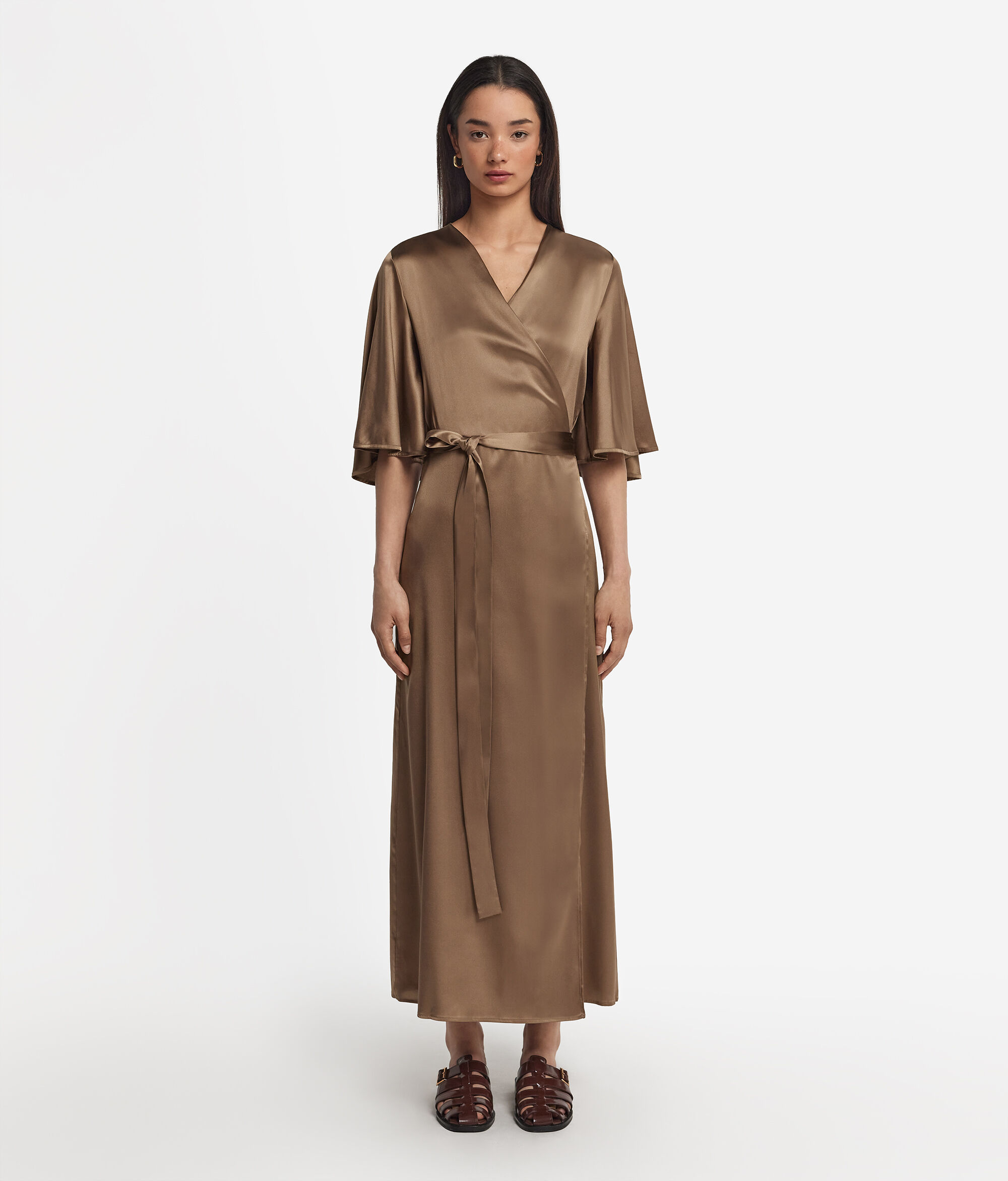 Satin Wraparound Dress