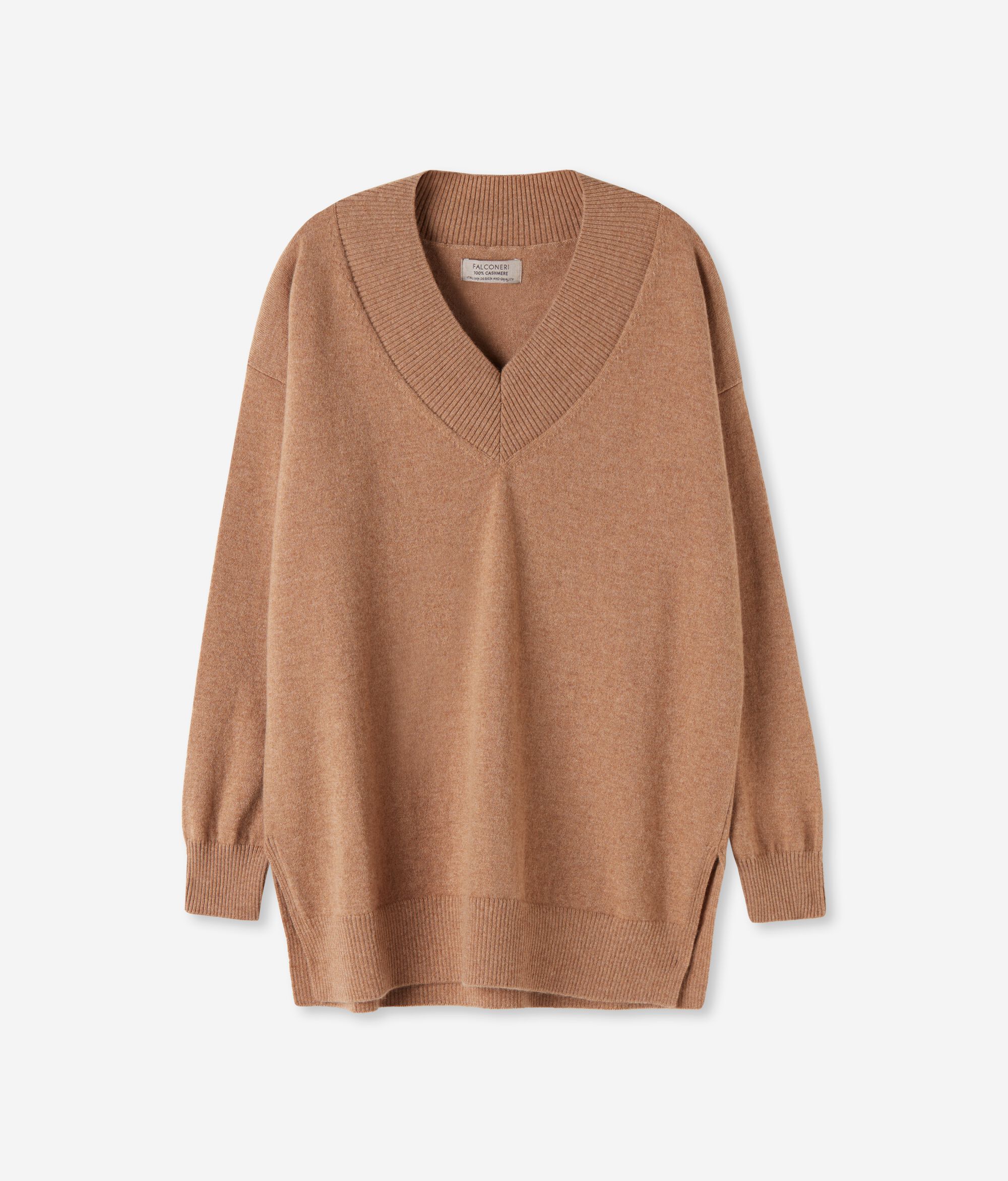 Oversized V-Neck Sweater in Ultrasoft Cashmere