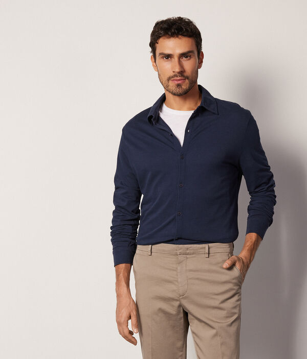 Cotton and Silk Piqué Shirt