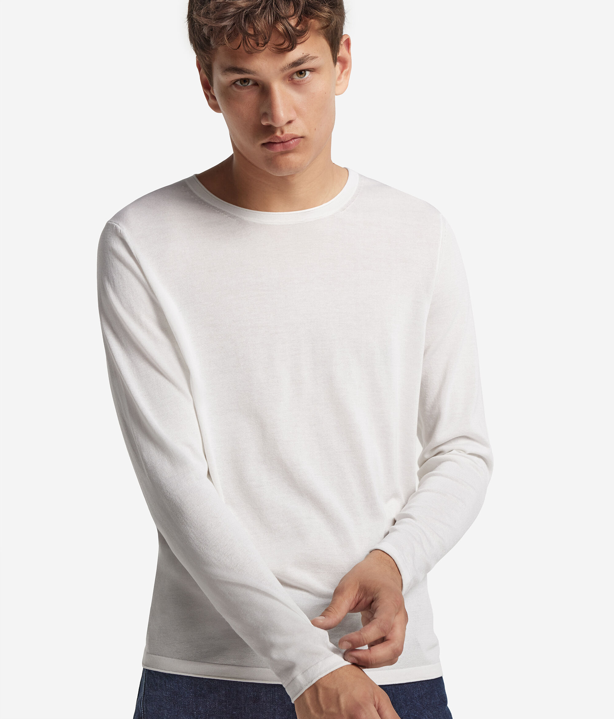 Maglia Girocollo in Seta Cotone