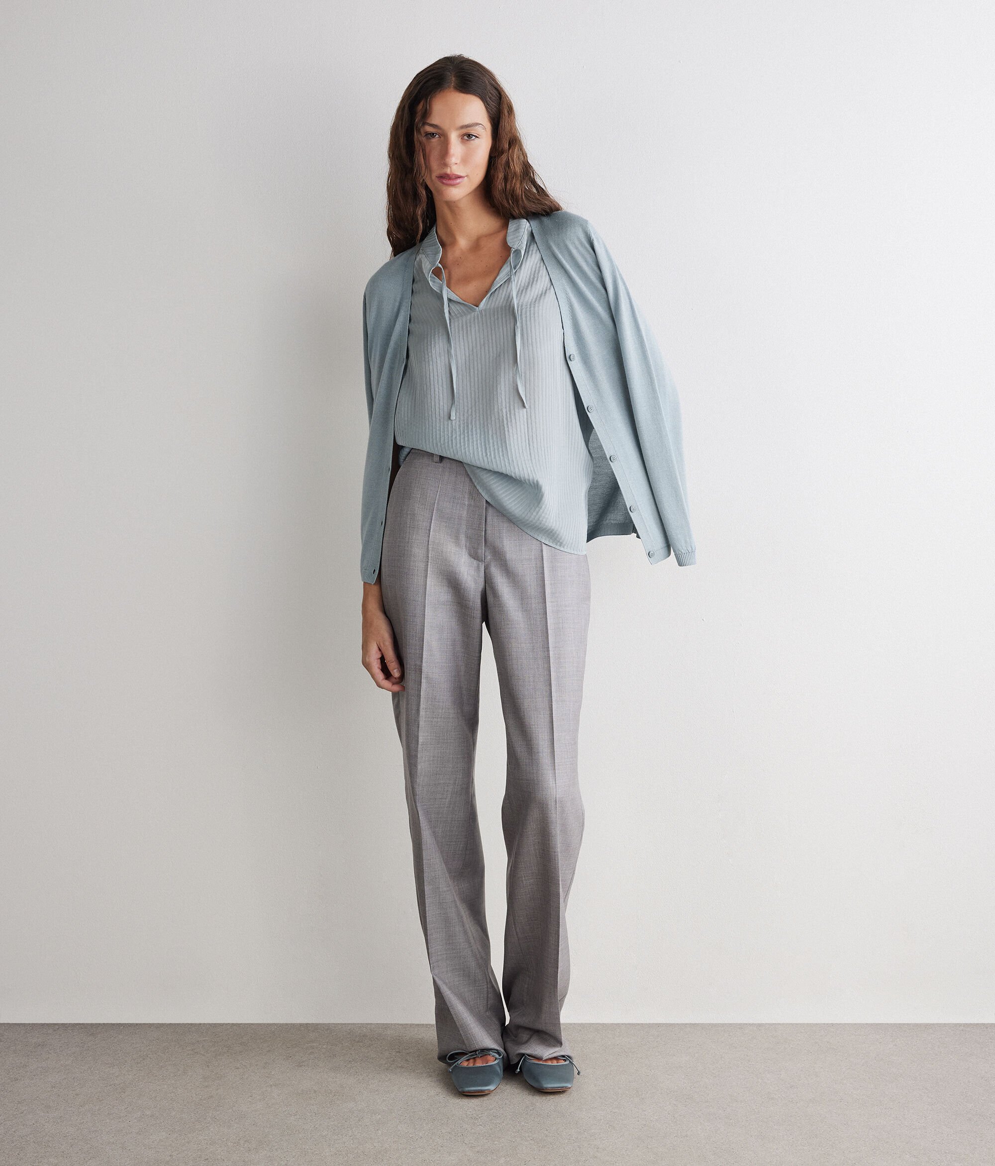 Bluza kratkih rukava od reljefnog muslina