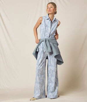 Embroidered cotton jumpsuit