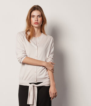 Cardigan in Cashmere Ultrafine con Arriccio