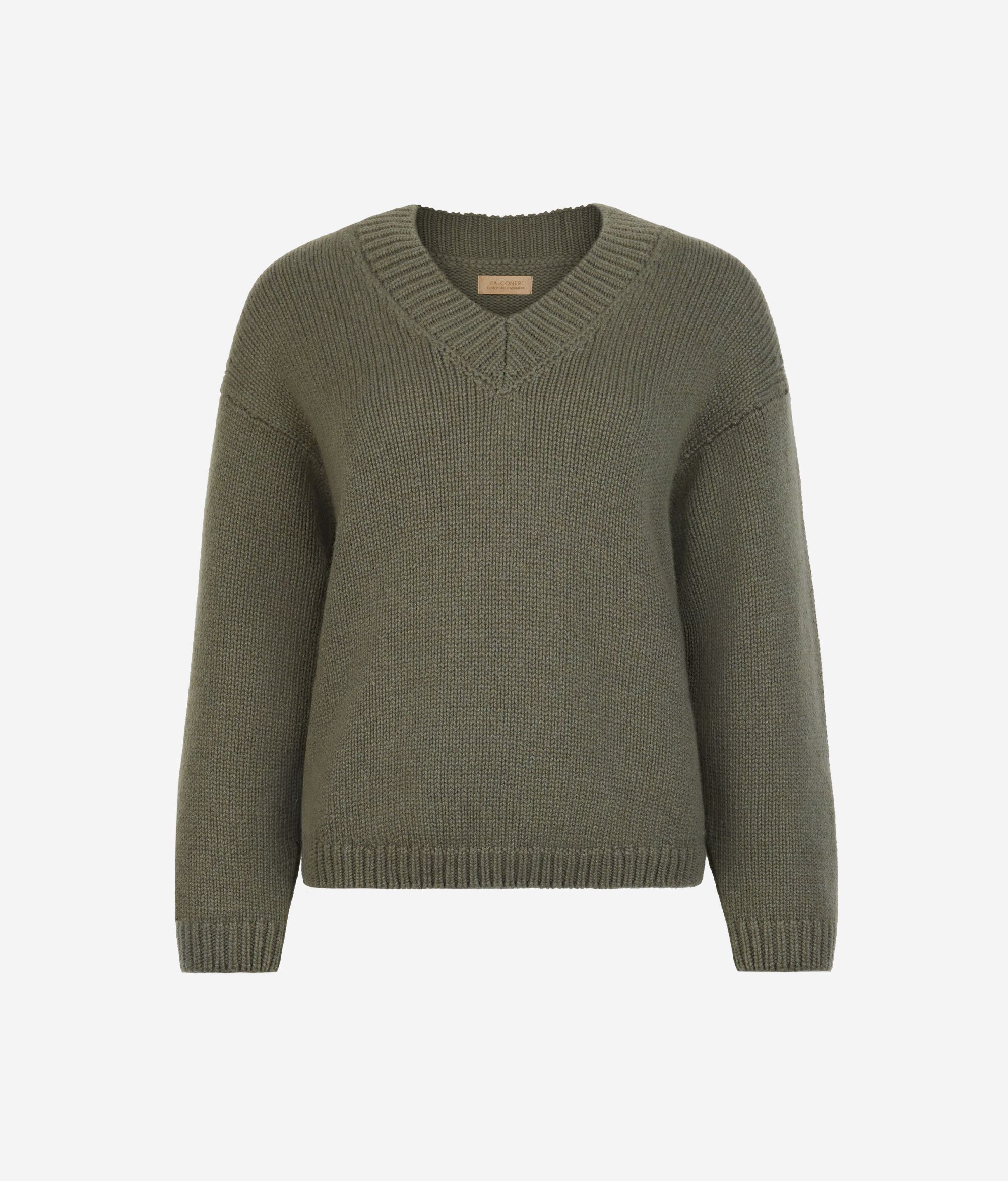 Tricot-Pullover mit V-Ausschnitt aus Kaschmir Ultrasoft