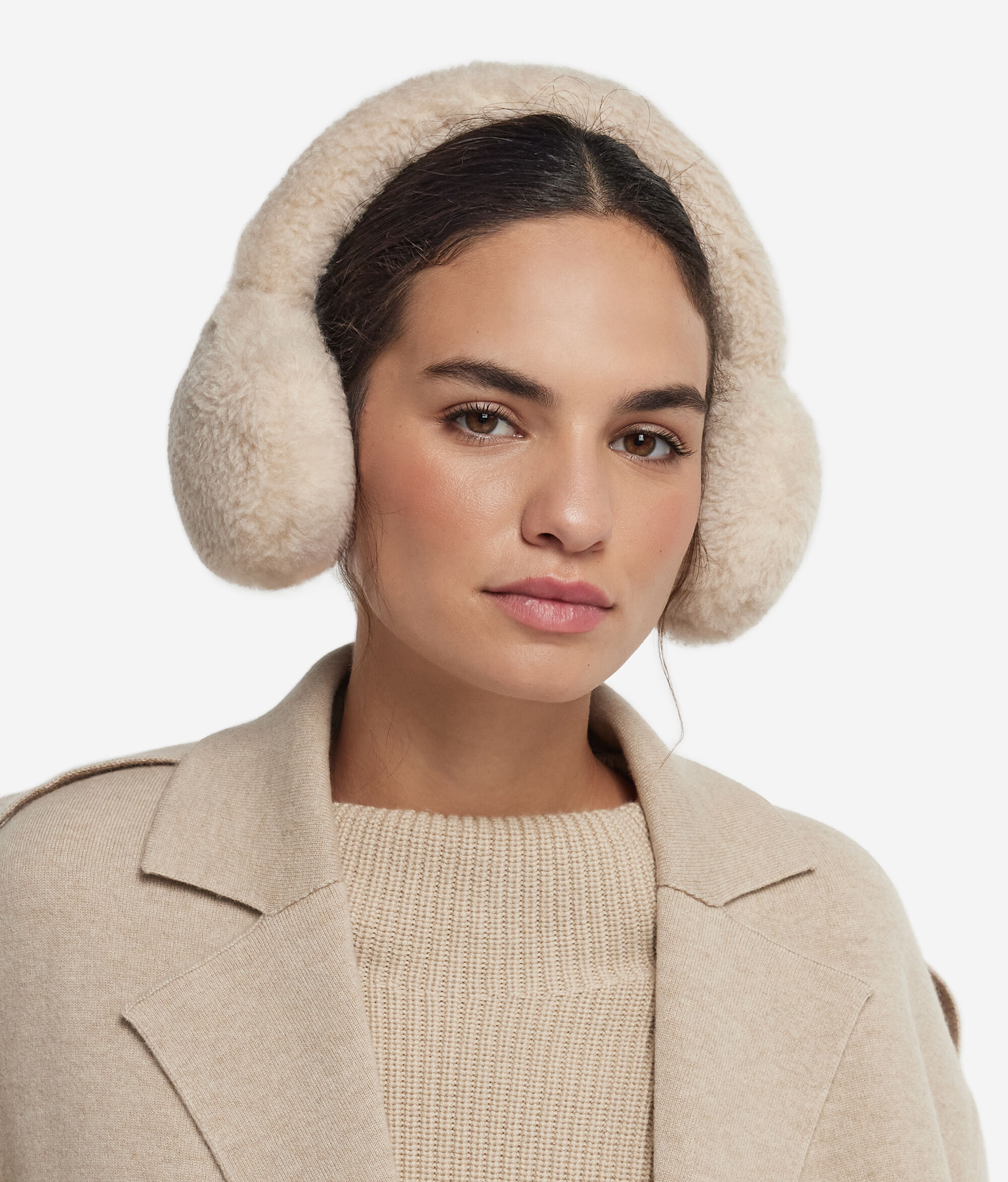 Наушники из кашемира с отделкой под мех