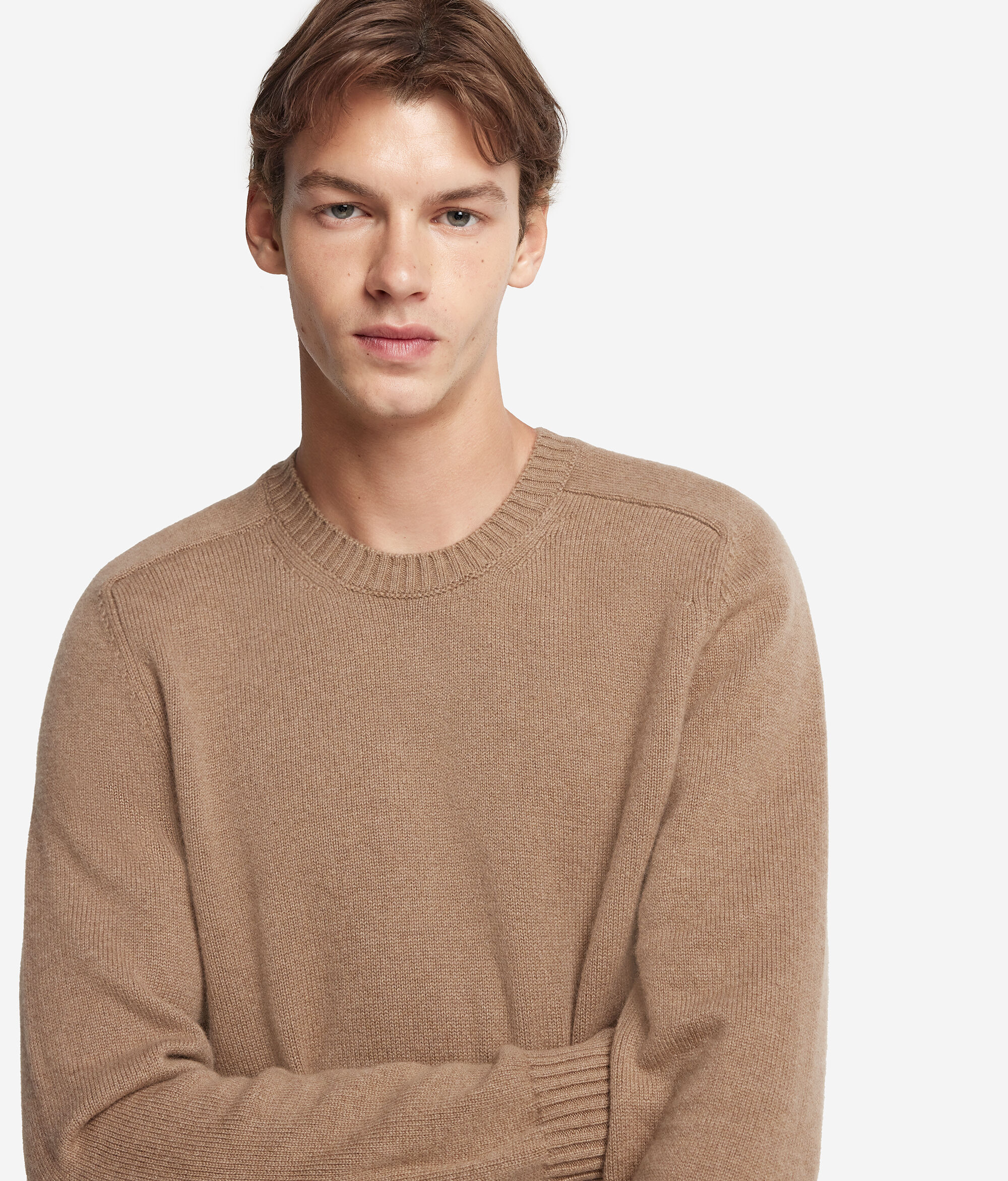 Jersey grueso de hombre con cuello redondo en Cashmere Ultrasoft