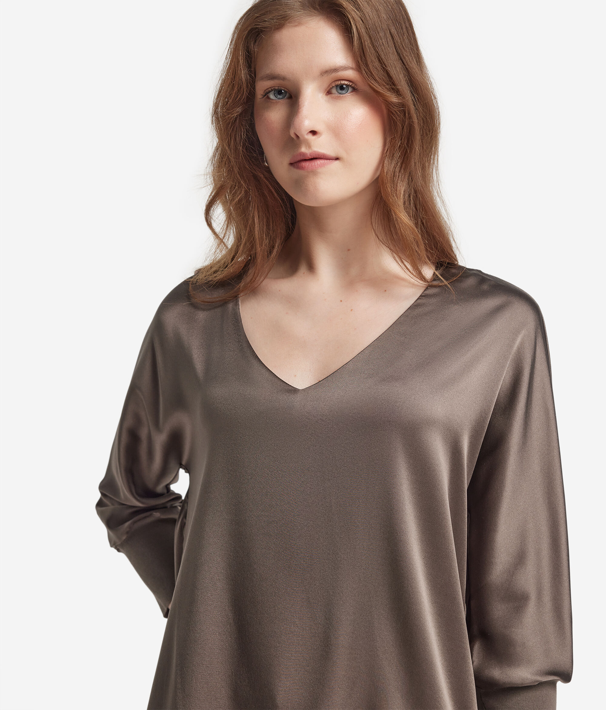 Blusa Scollo a V in Seta