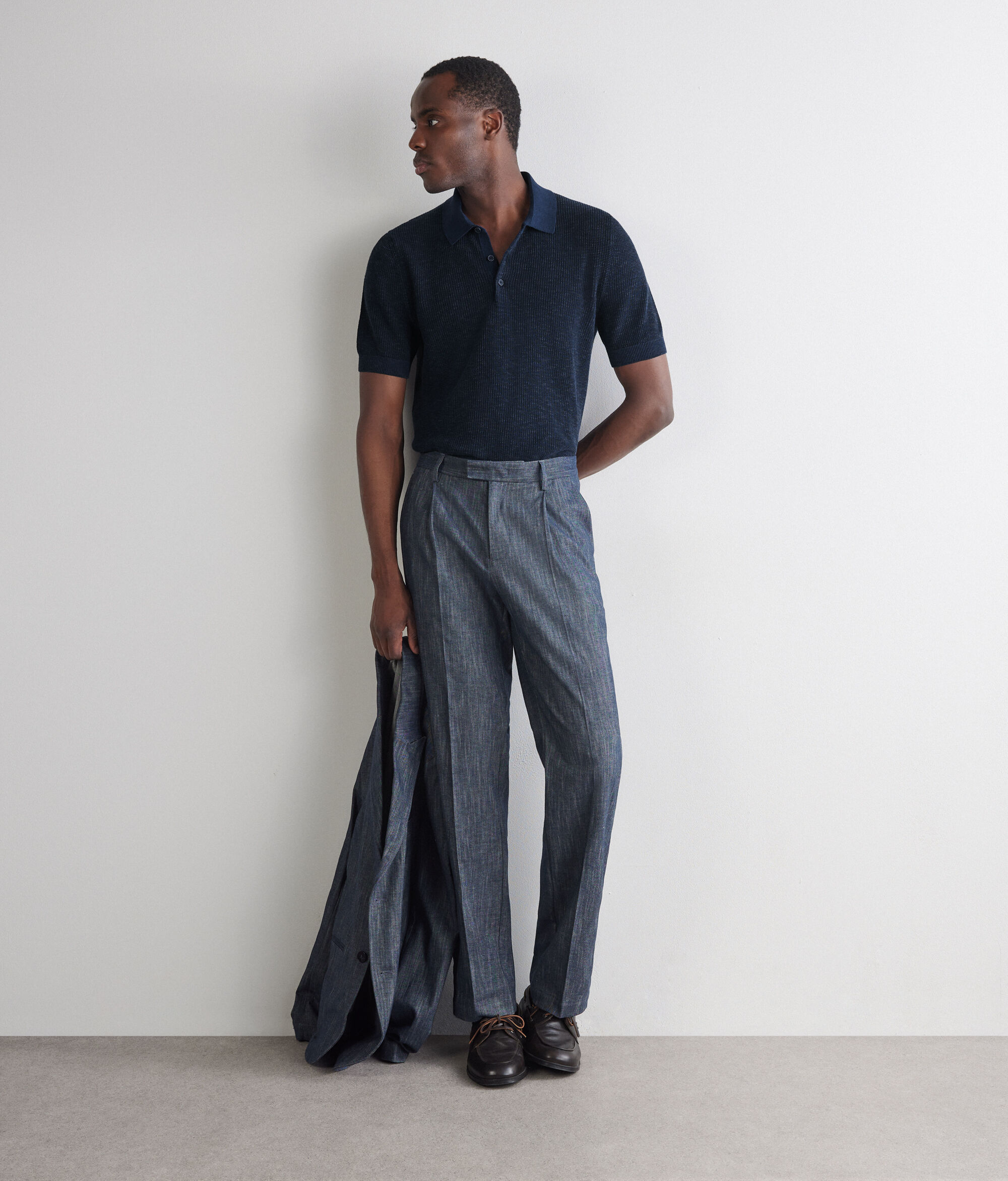 Bavlněné polo tričko s vaflovým vzorem