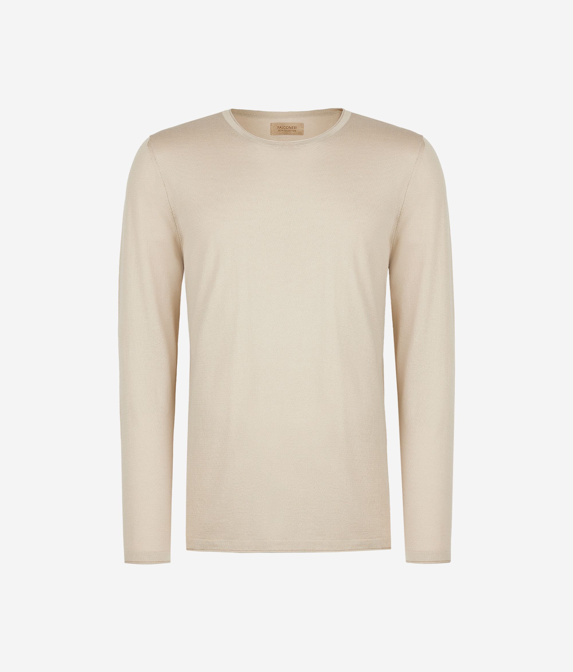 Round-Neck Silk and Cotton Jumper