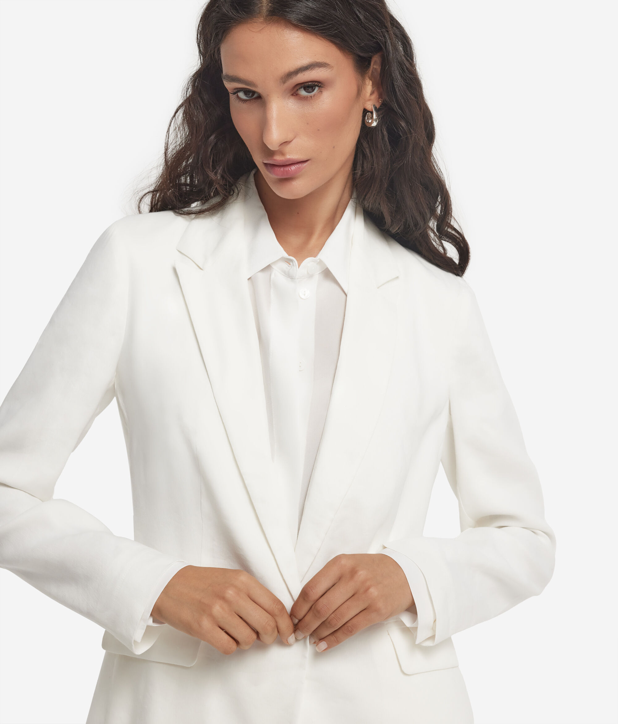 Linen Viscose Single-Breasted Jacket