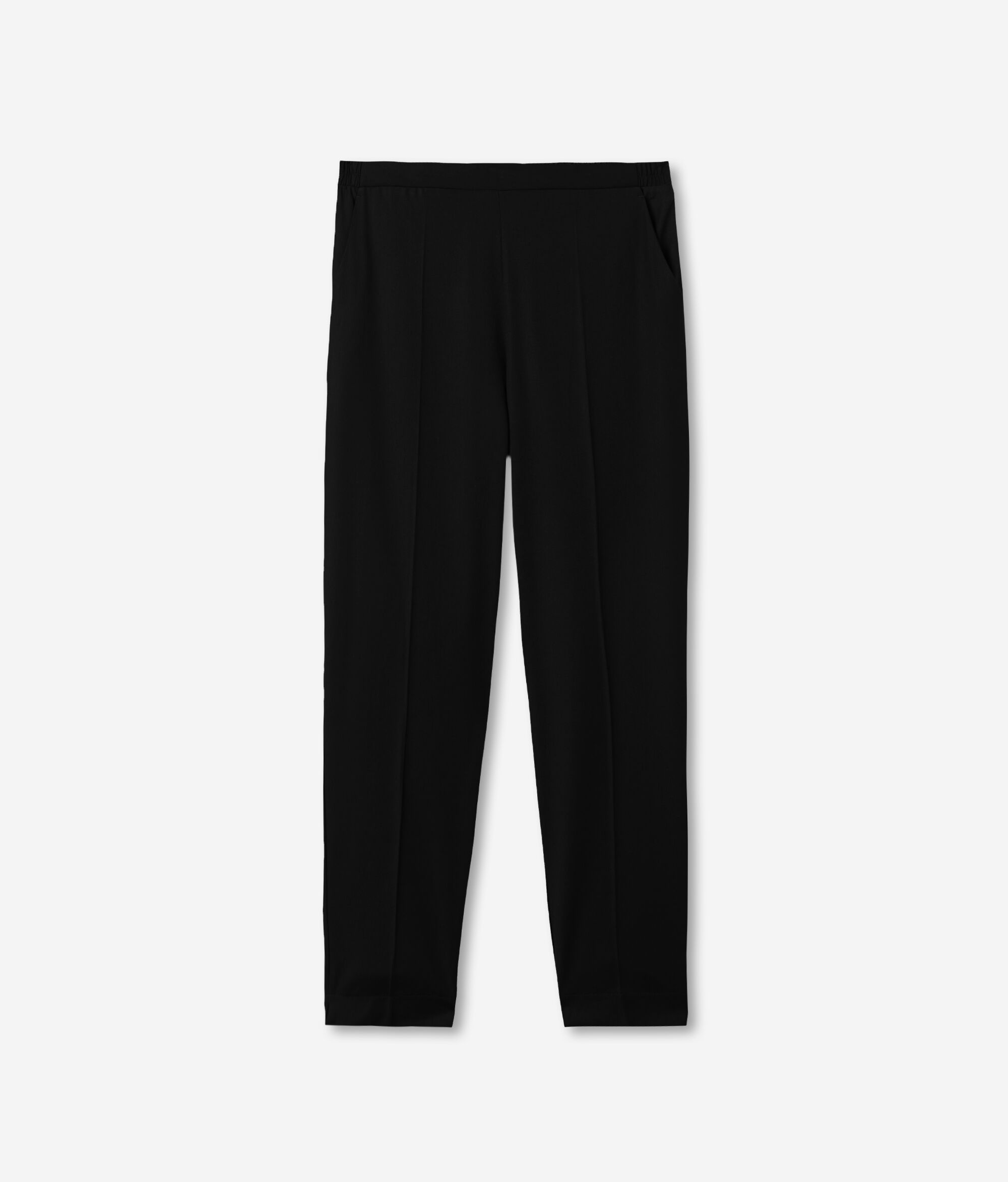 Pantalon droit en viscose et laine
