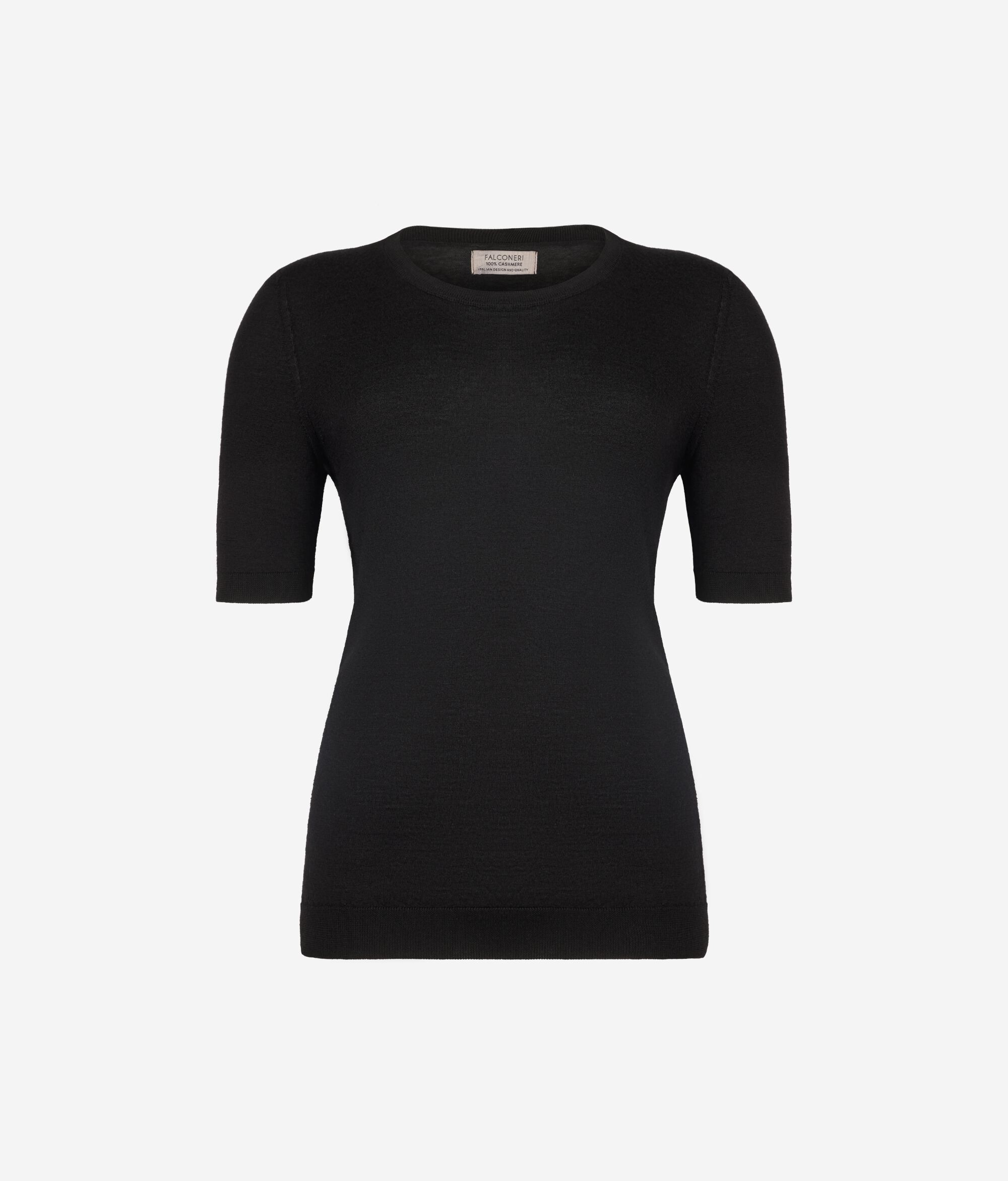 Short-Sleeved Round-Neck Ultrafine Cashmere Top