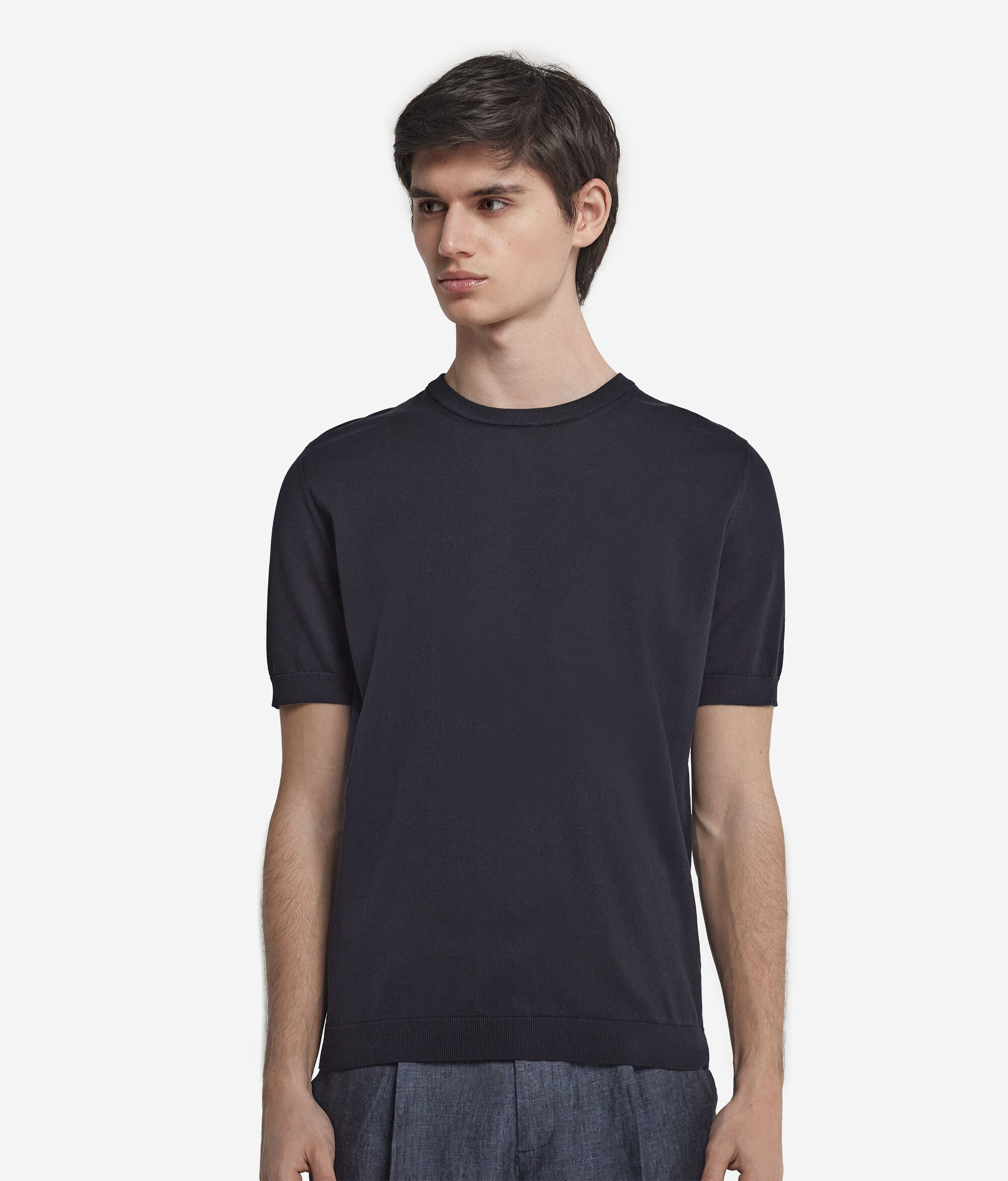 Camiseta con cuello redondo y manga corta de algodón Fresh