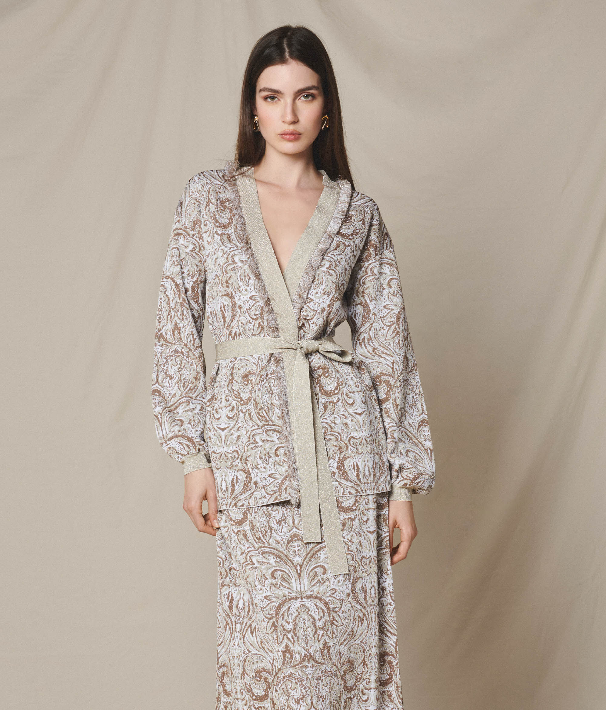 Paisley jacquard cardigan