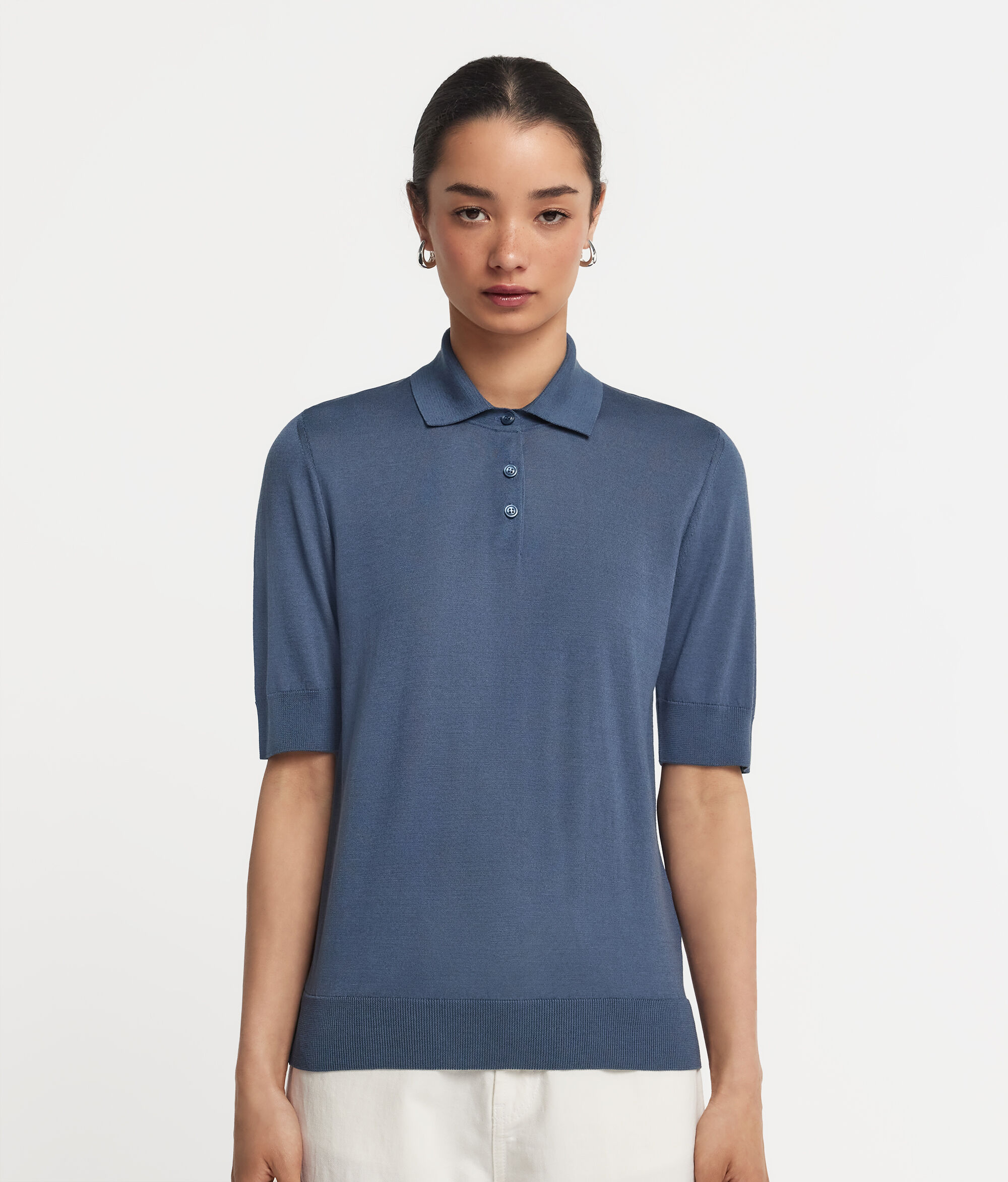 Polo en soie et coton