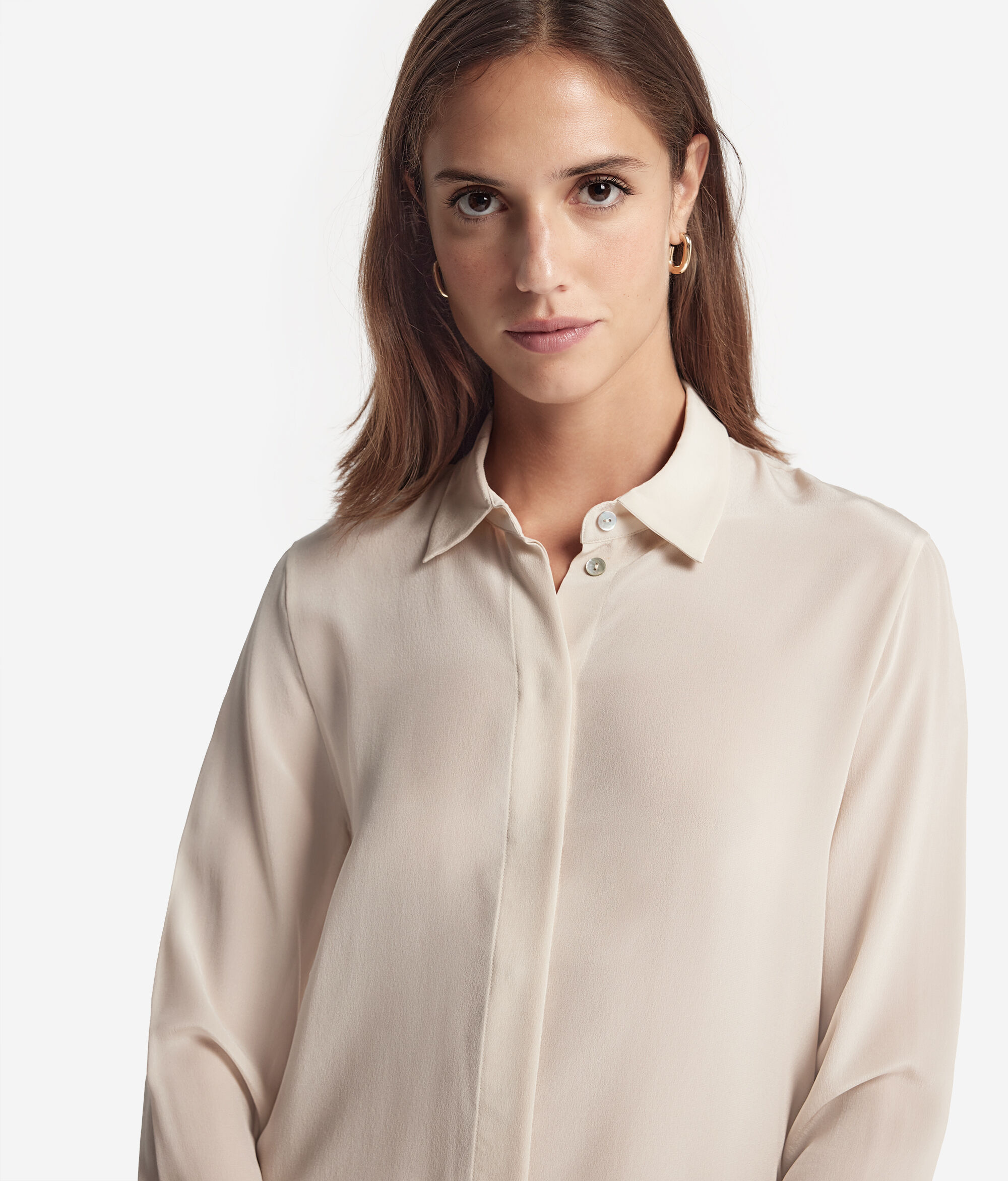 Camisa de seda natural para mujer