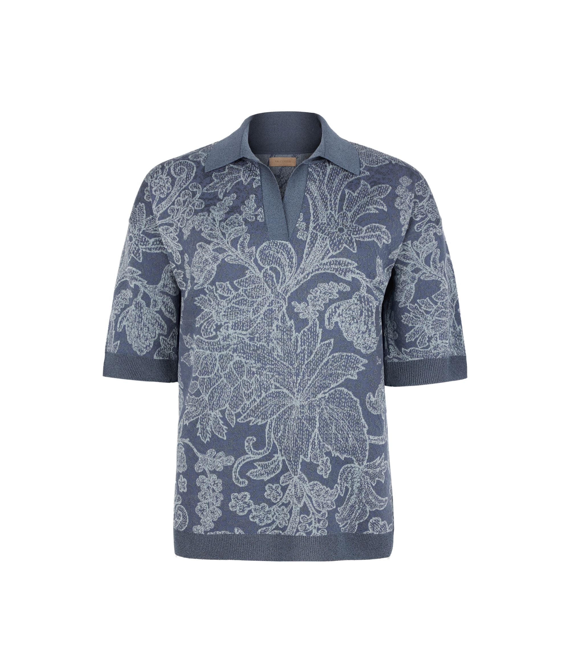 Polo jacquard botanico