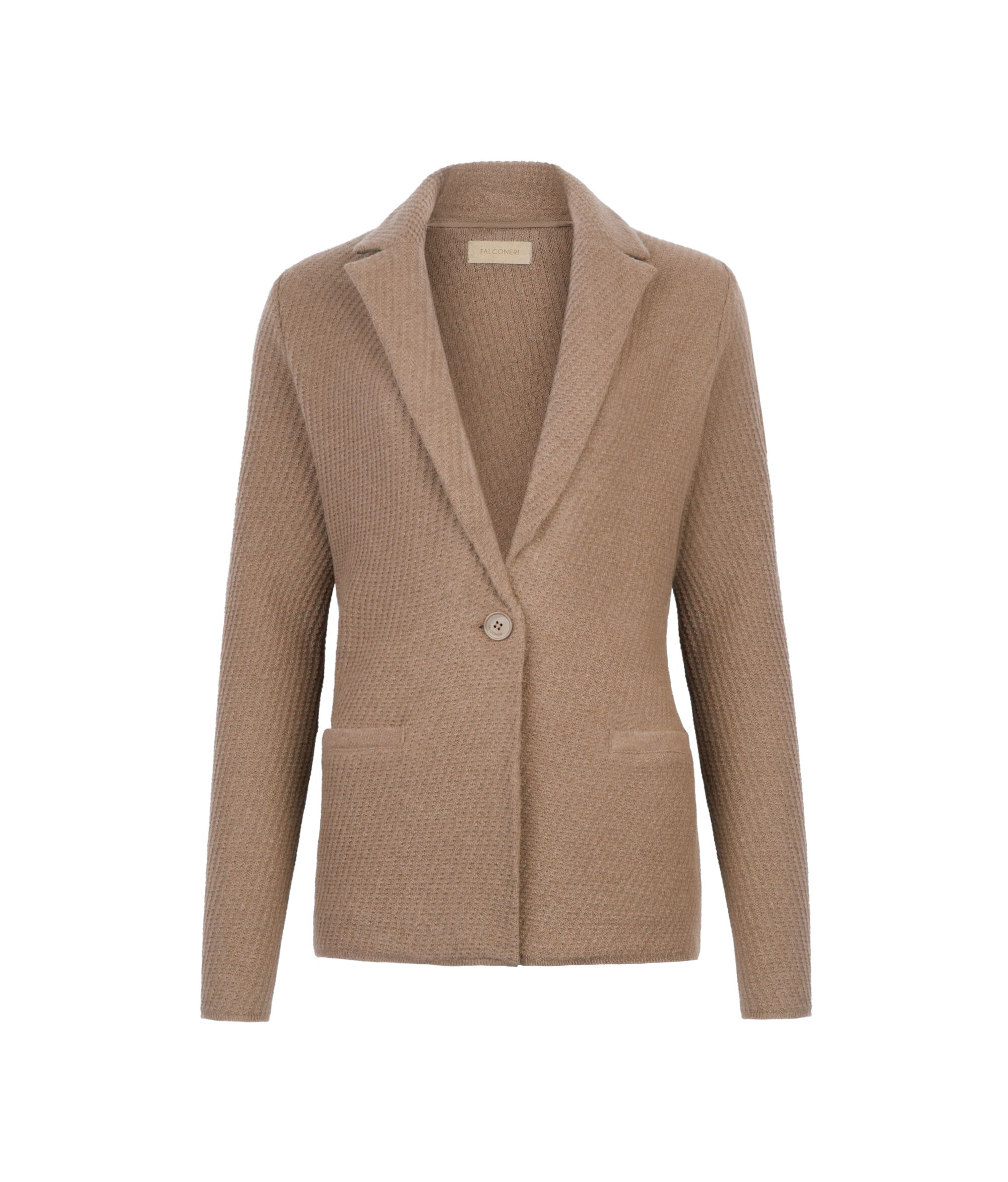 Veste à revers en laine et cachemire