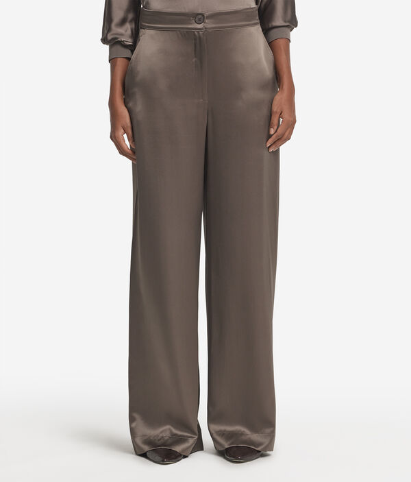 Брюки палаццо из атласного шелка