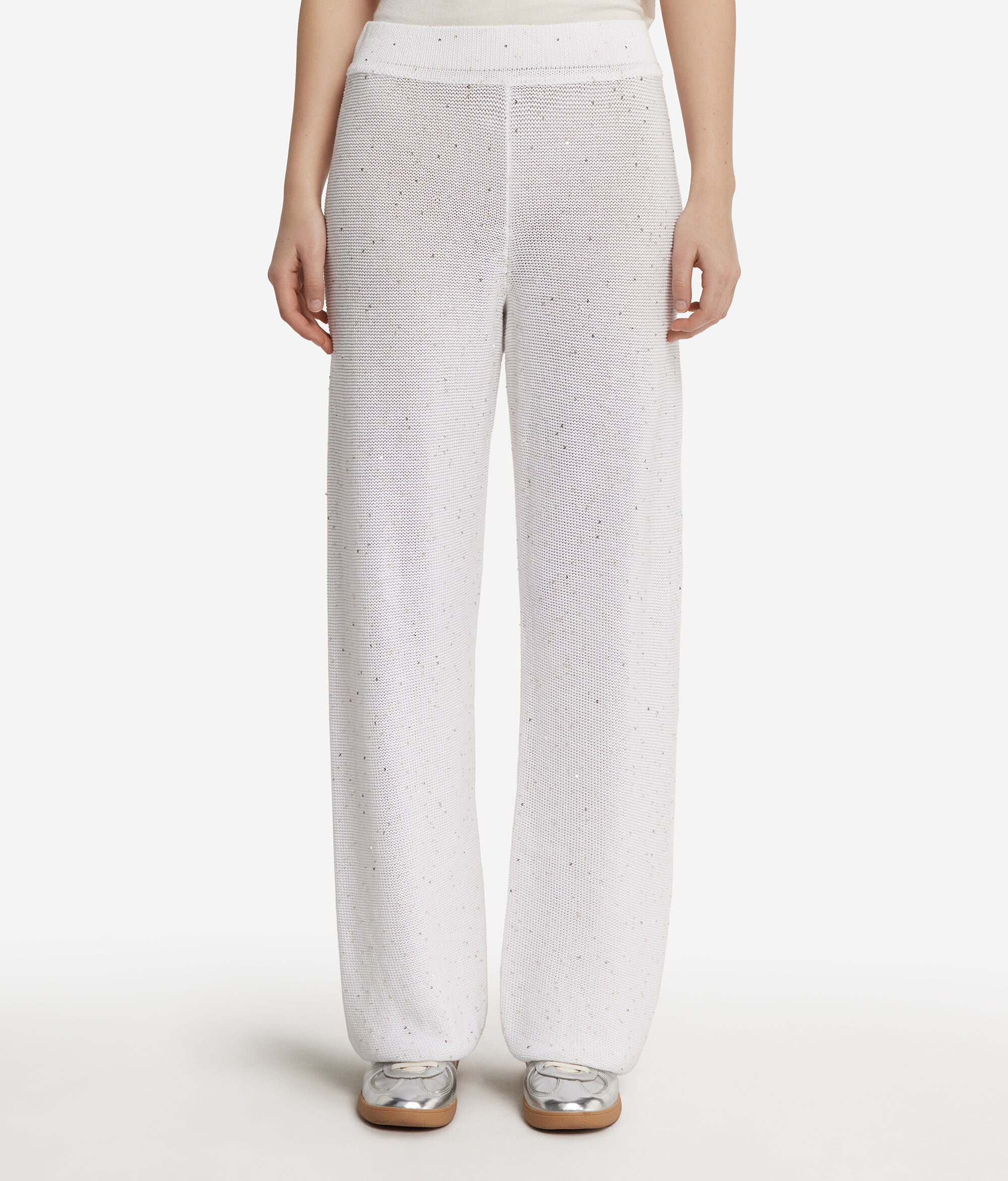 Weite Hose mit Minipailletten