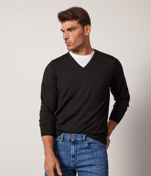 Jersei amb escot en punta de Cashmere Ultrafine