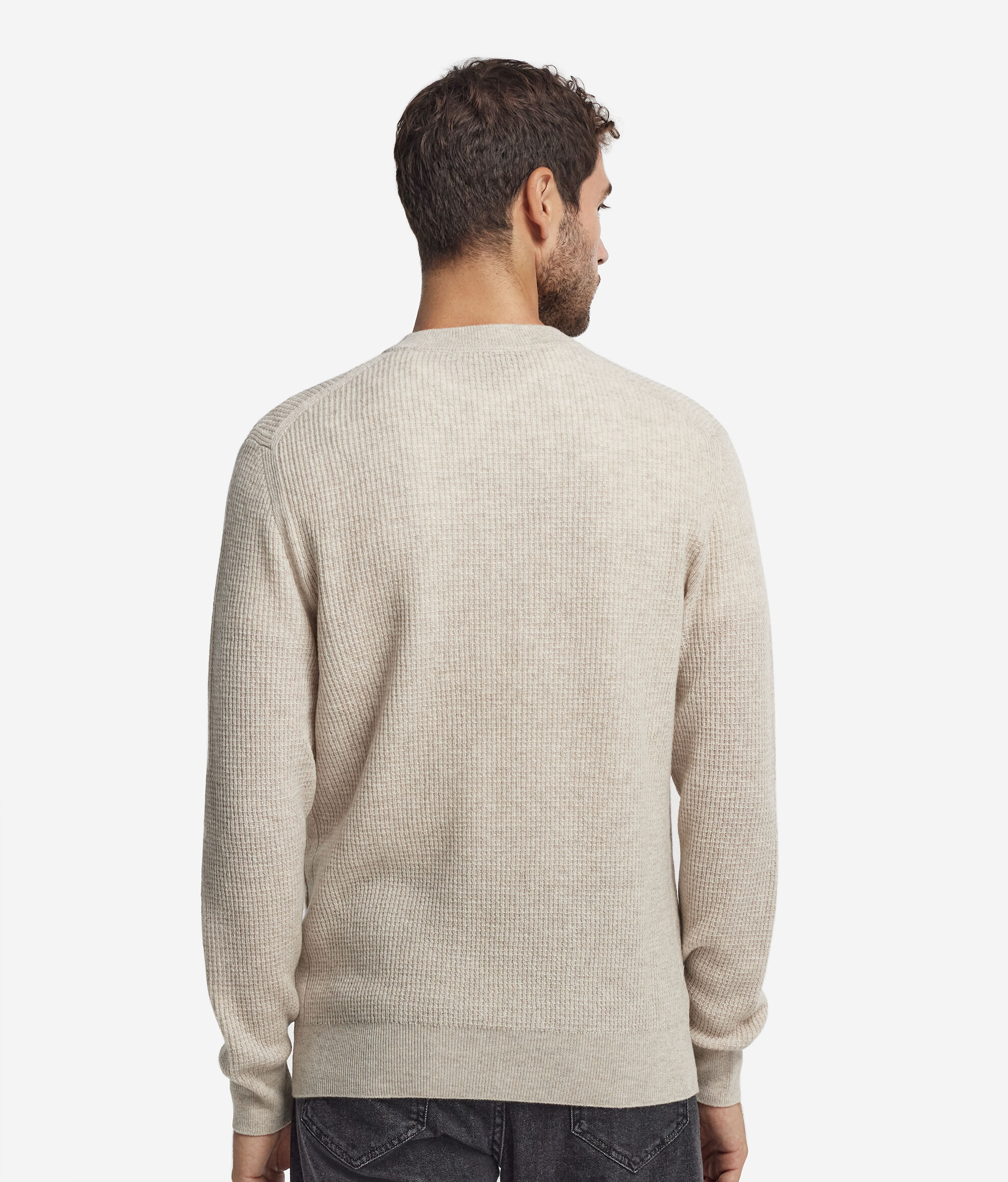 Ultrasoft Cashmere waffle-knit round neck jumper
