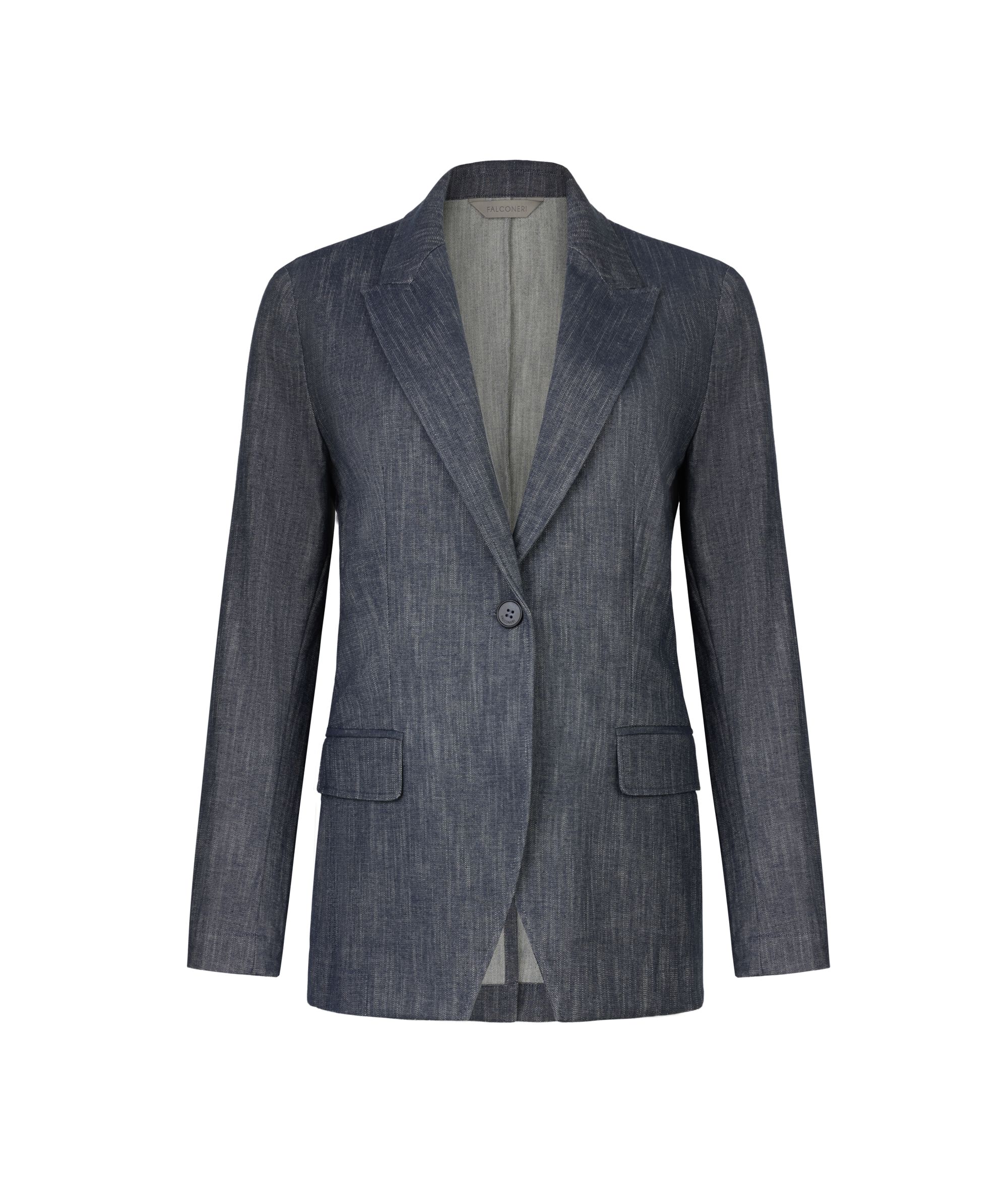 Denim effect shot cotton jacket