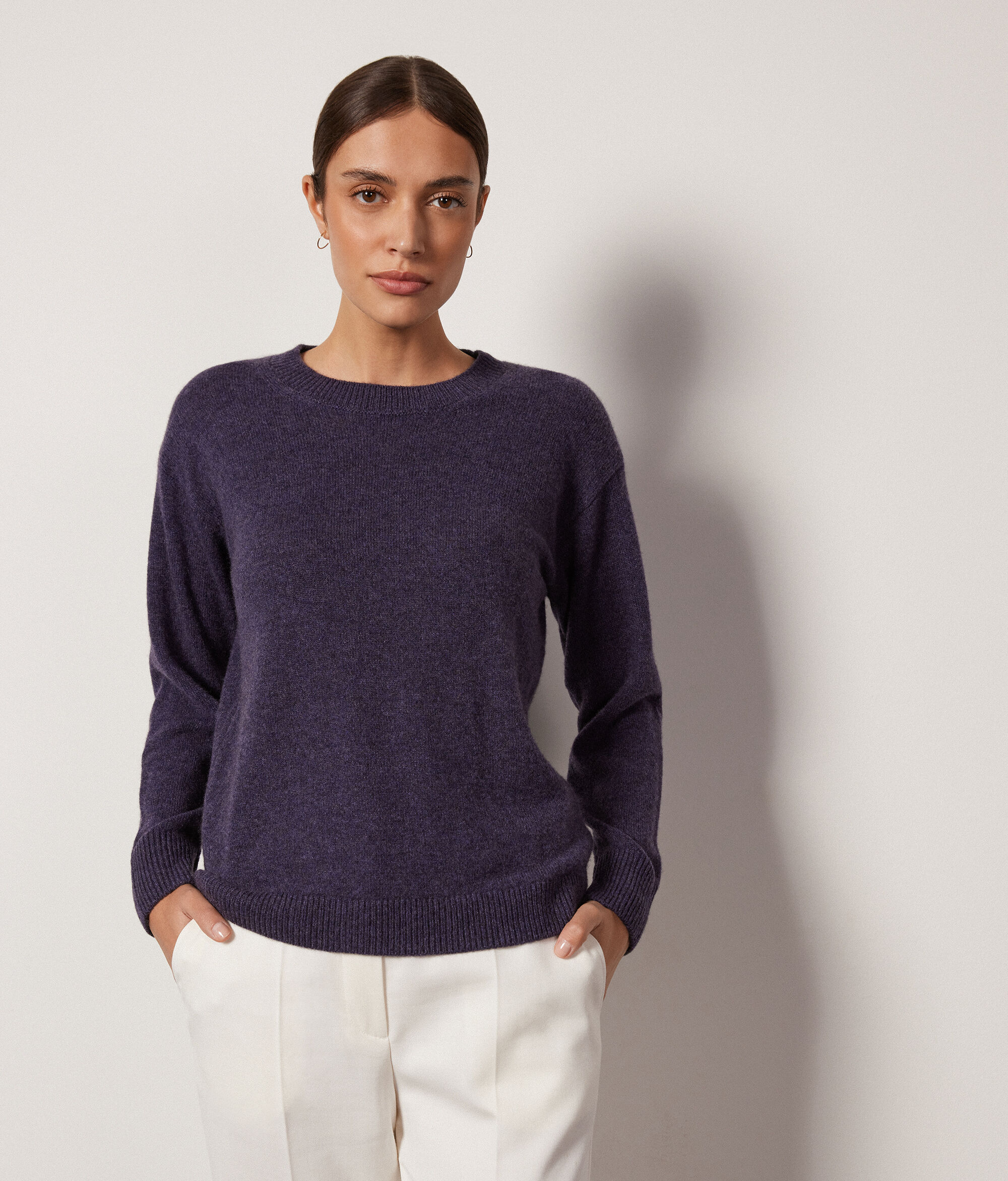 Pull femme en cachemire ultra-doux à col rond