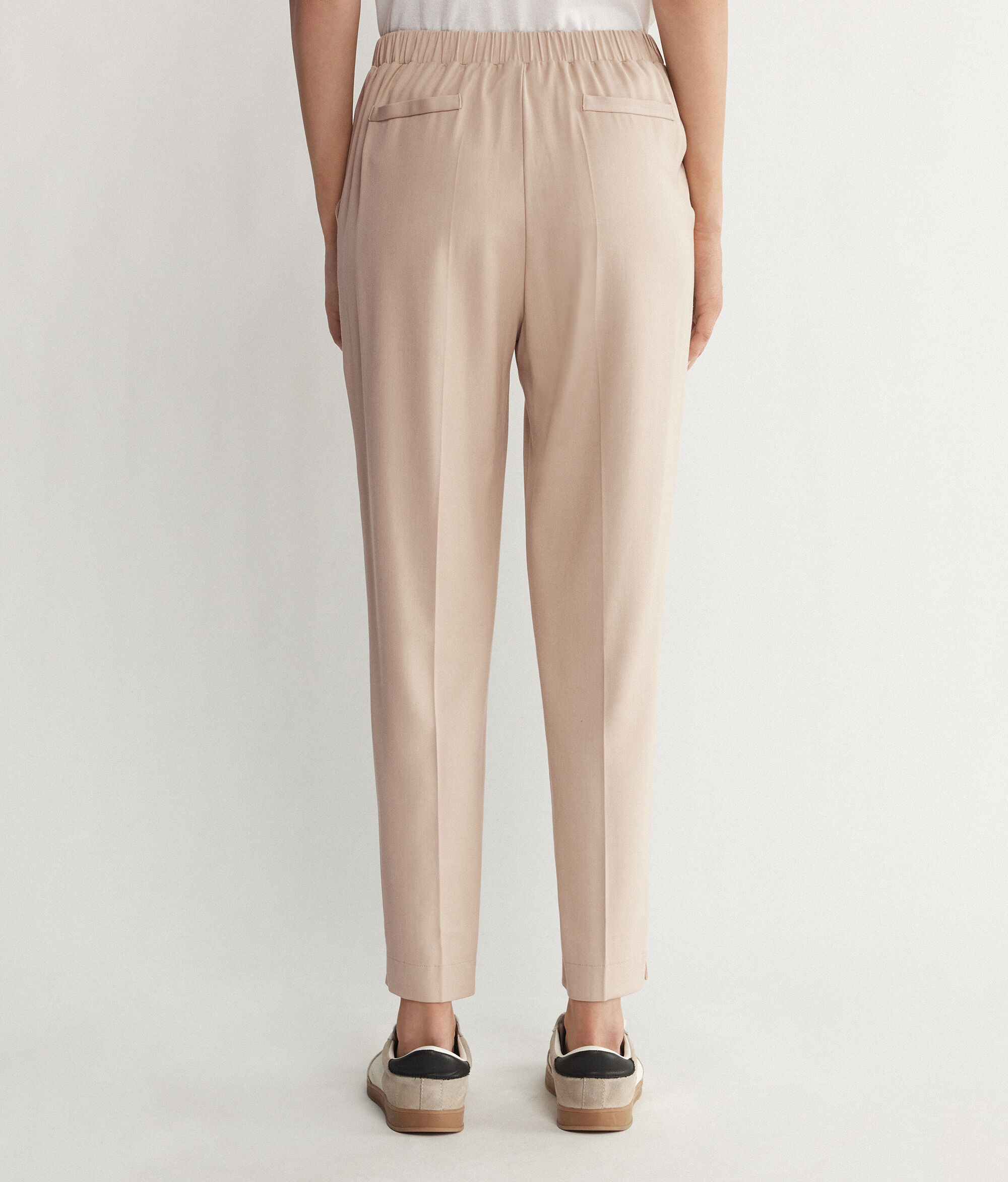 Viscose and Wool Cigarette Trousers