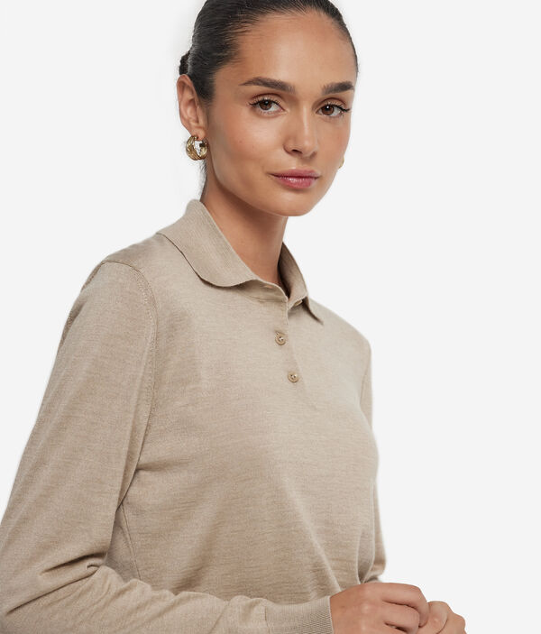 Джемпер-поло из ультратонкого кашемира