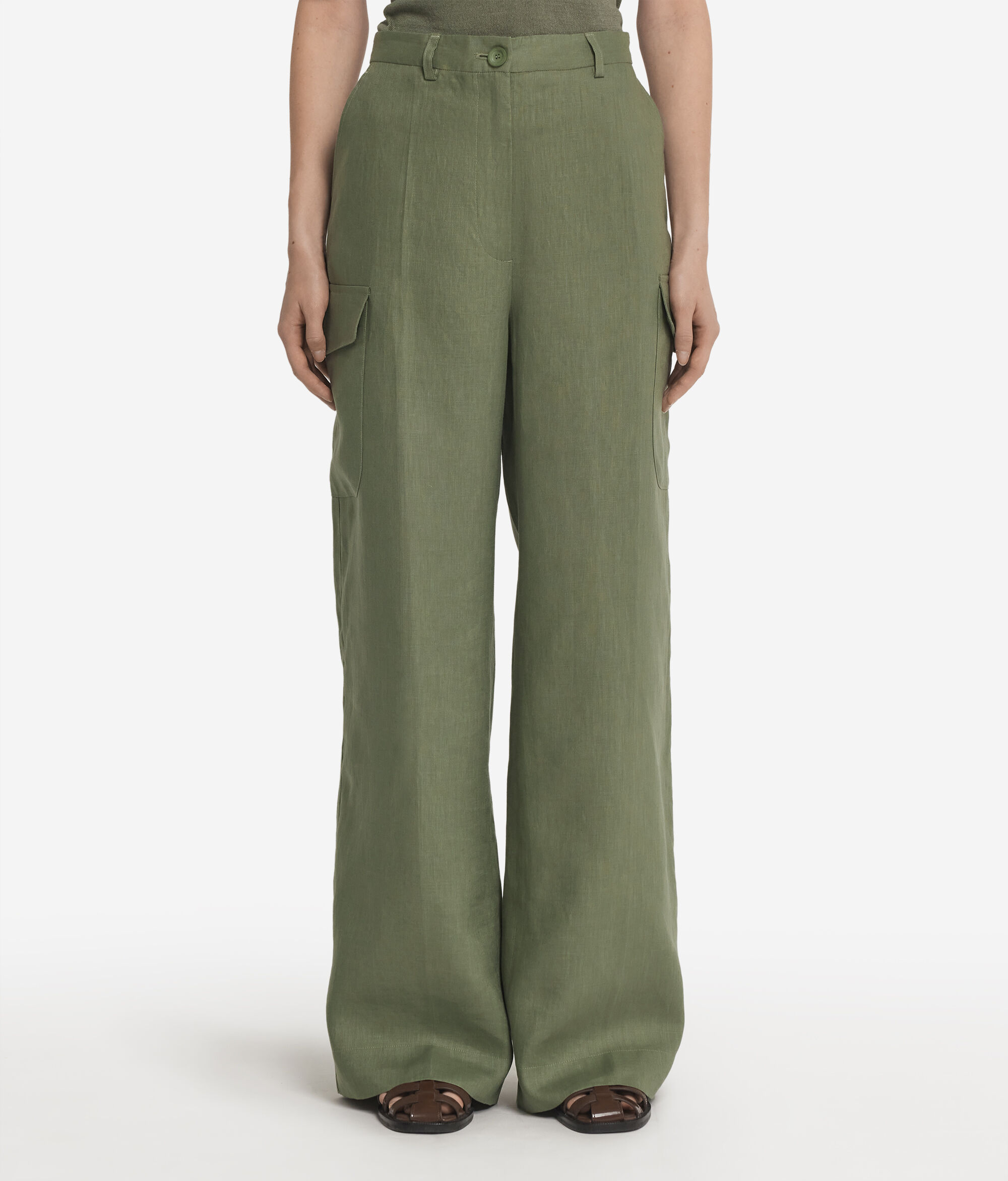 Брюки карго изо льна