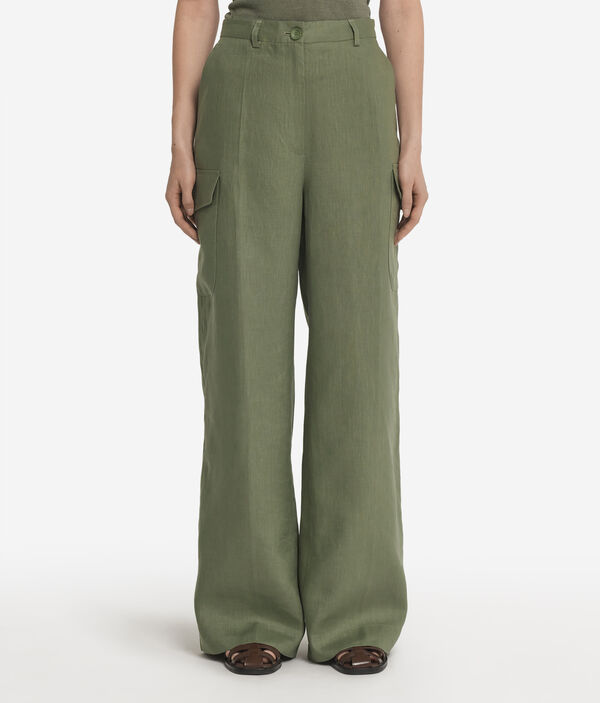 Брюки карго изо льна