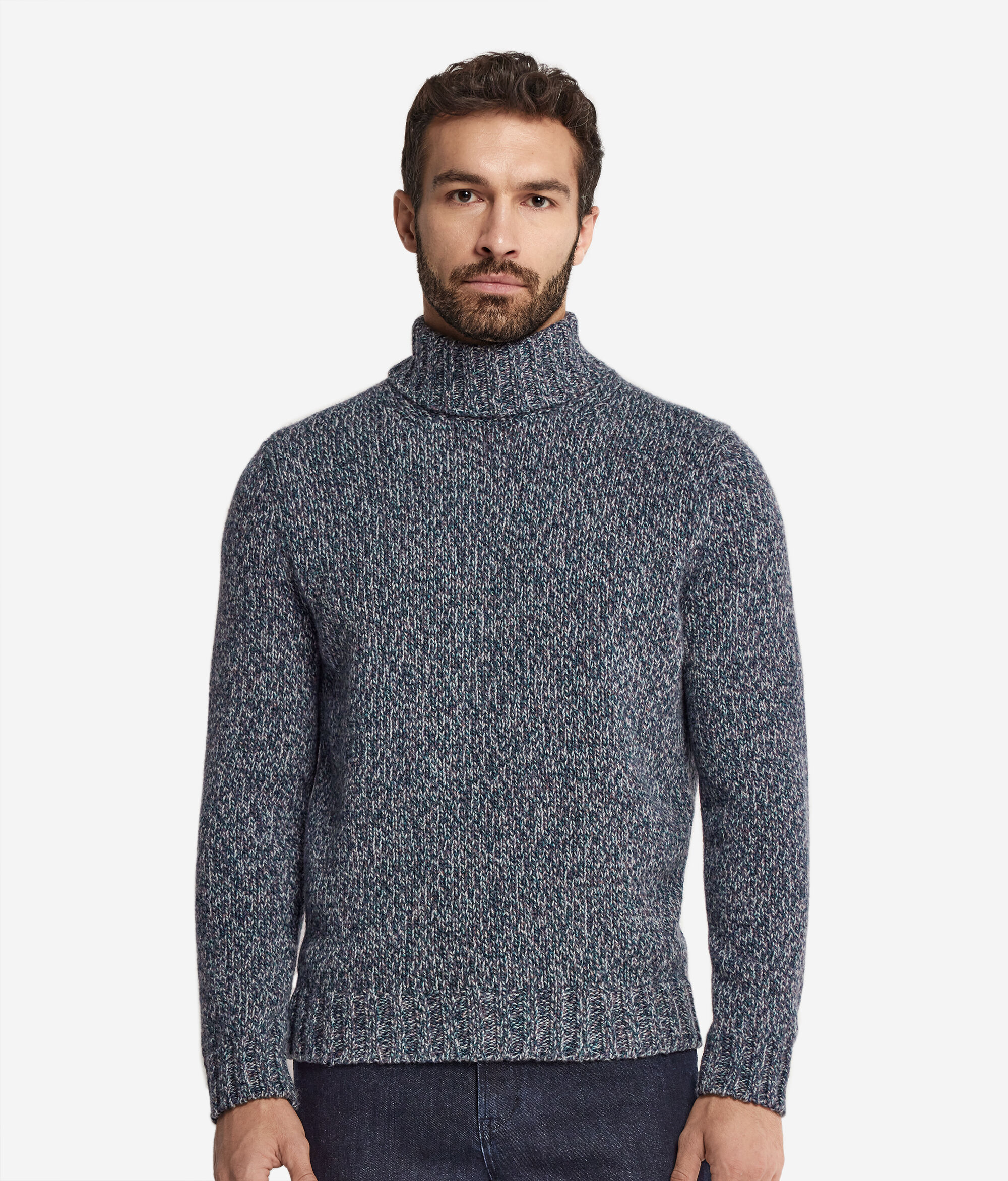 Mouliné Wool Turtleneck Jumper