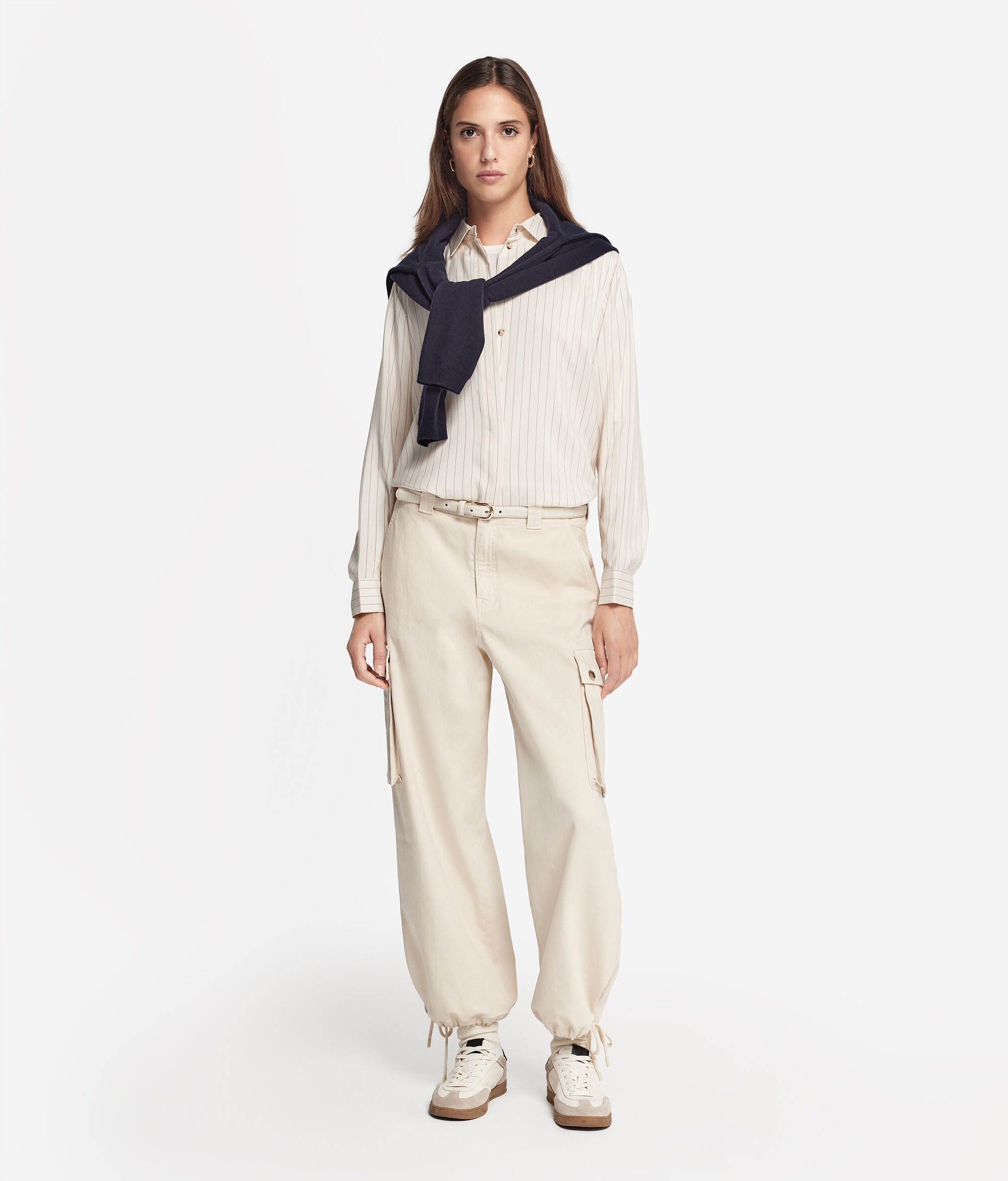 Chemise à rayures en soie