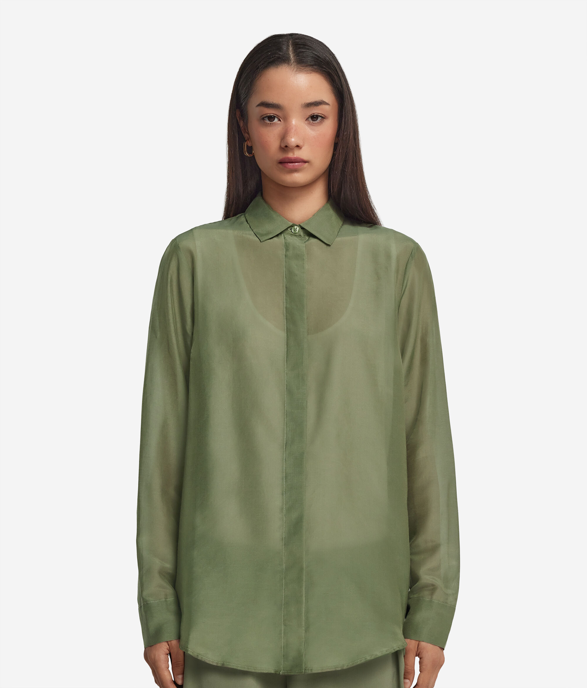 Collared Cotton Muslin Shirt