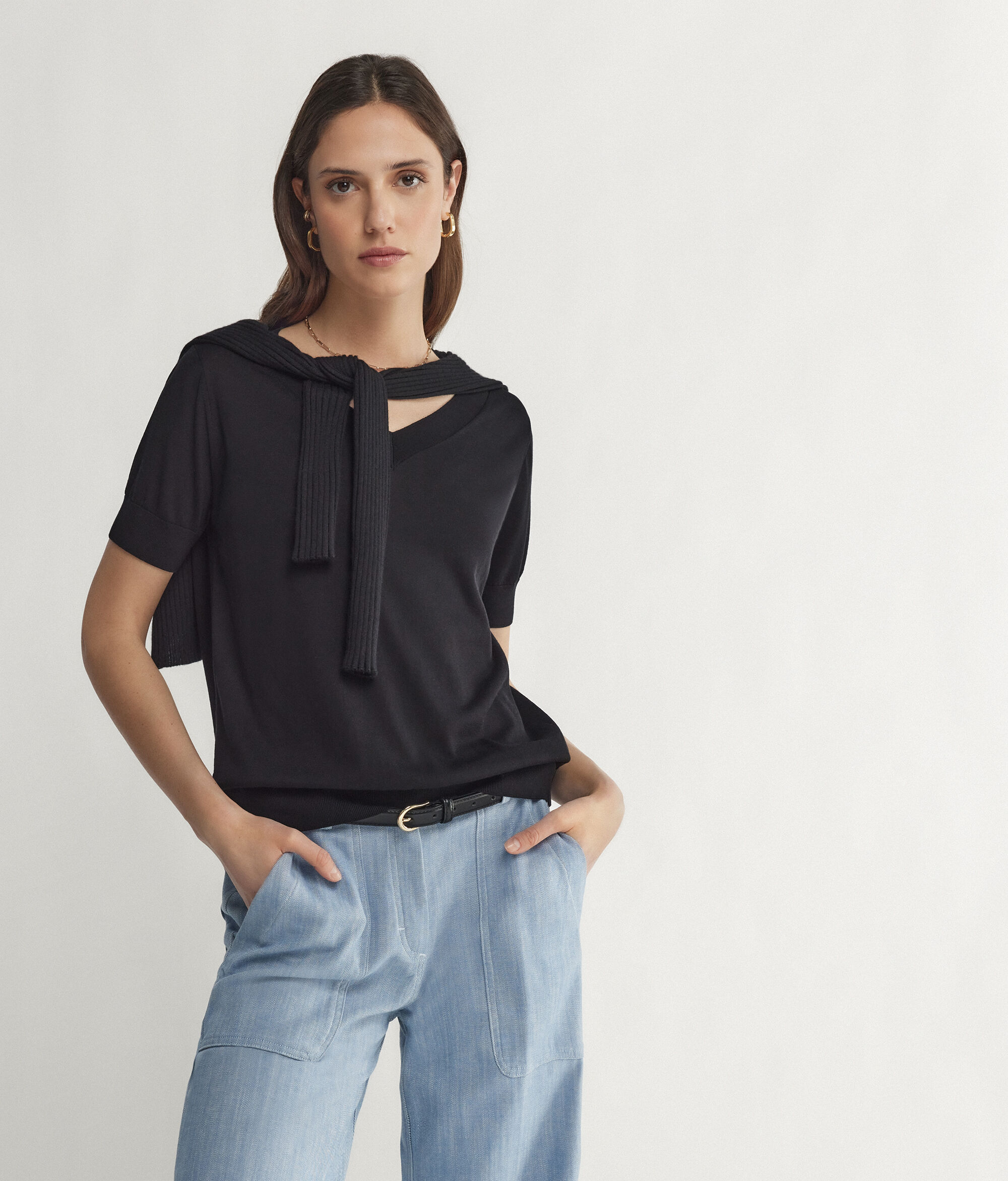 Джемпер из шелка и хлопка