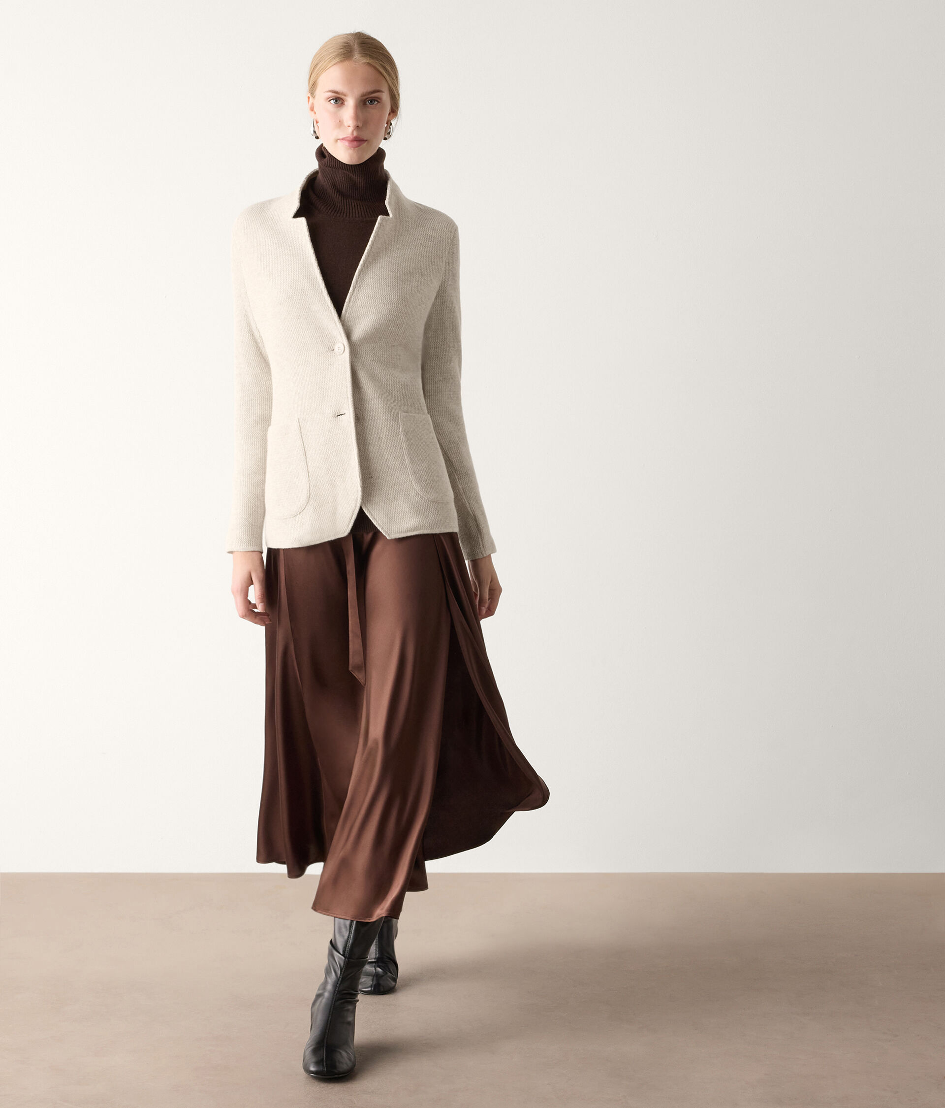 Blazer style masculin en laine et cachemire
