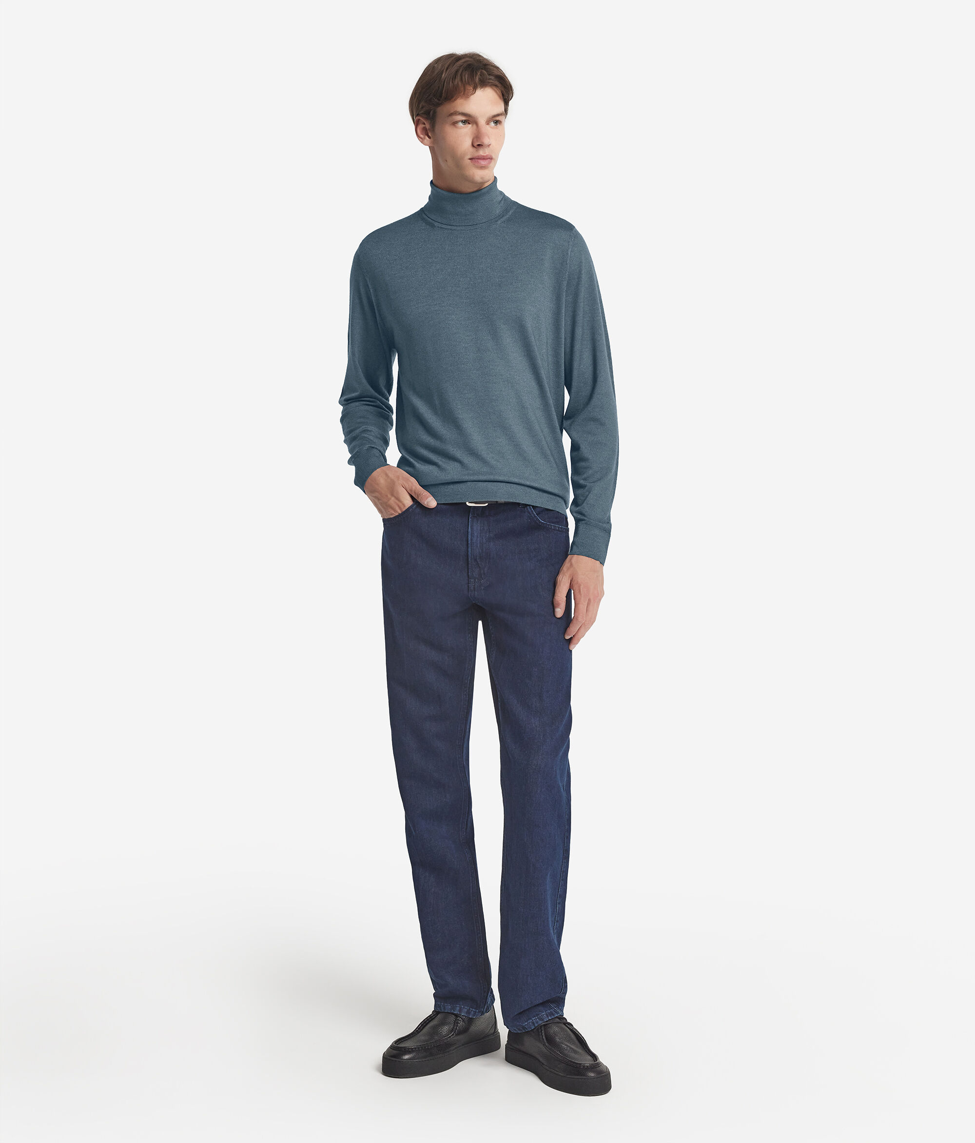 Col roulé homme en cachemire ultra-fin